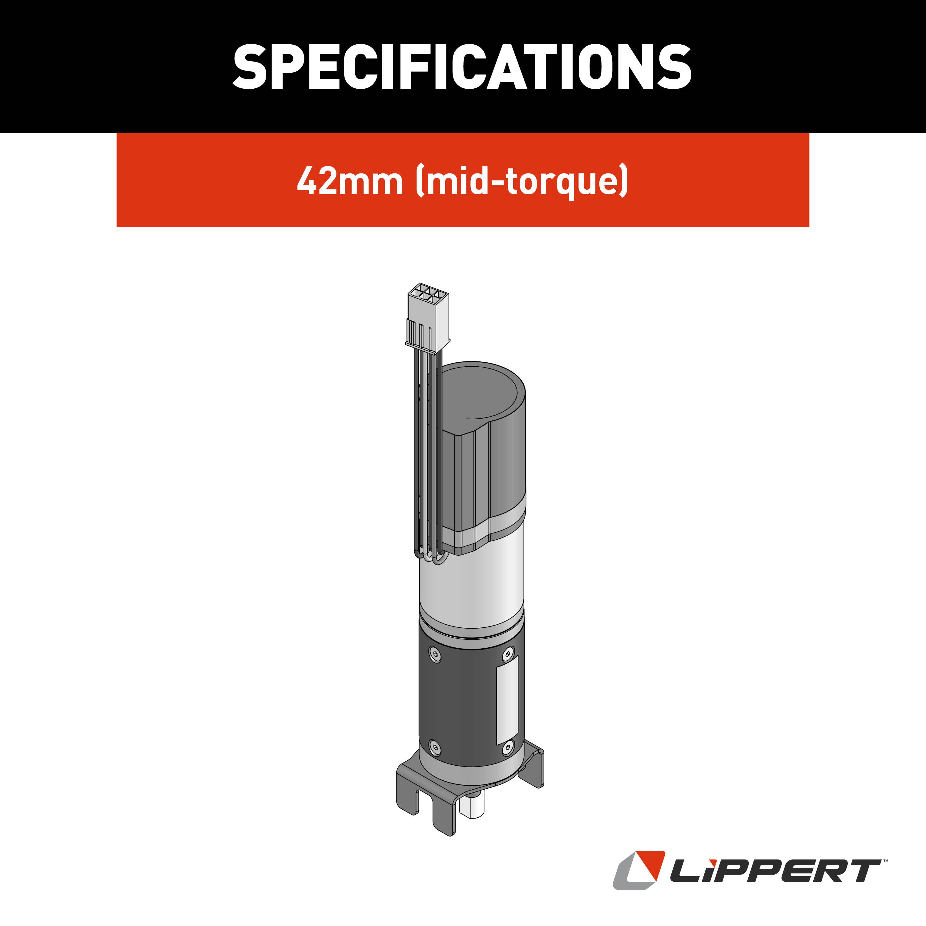 Lippert Replacement Slimrack In-Wall Slide-Out Motor With Brake - 42Mm Mid-Torque #1510000227 - Image 5
