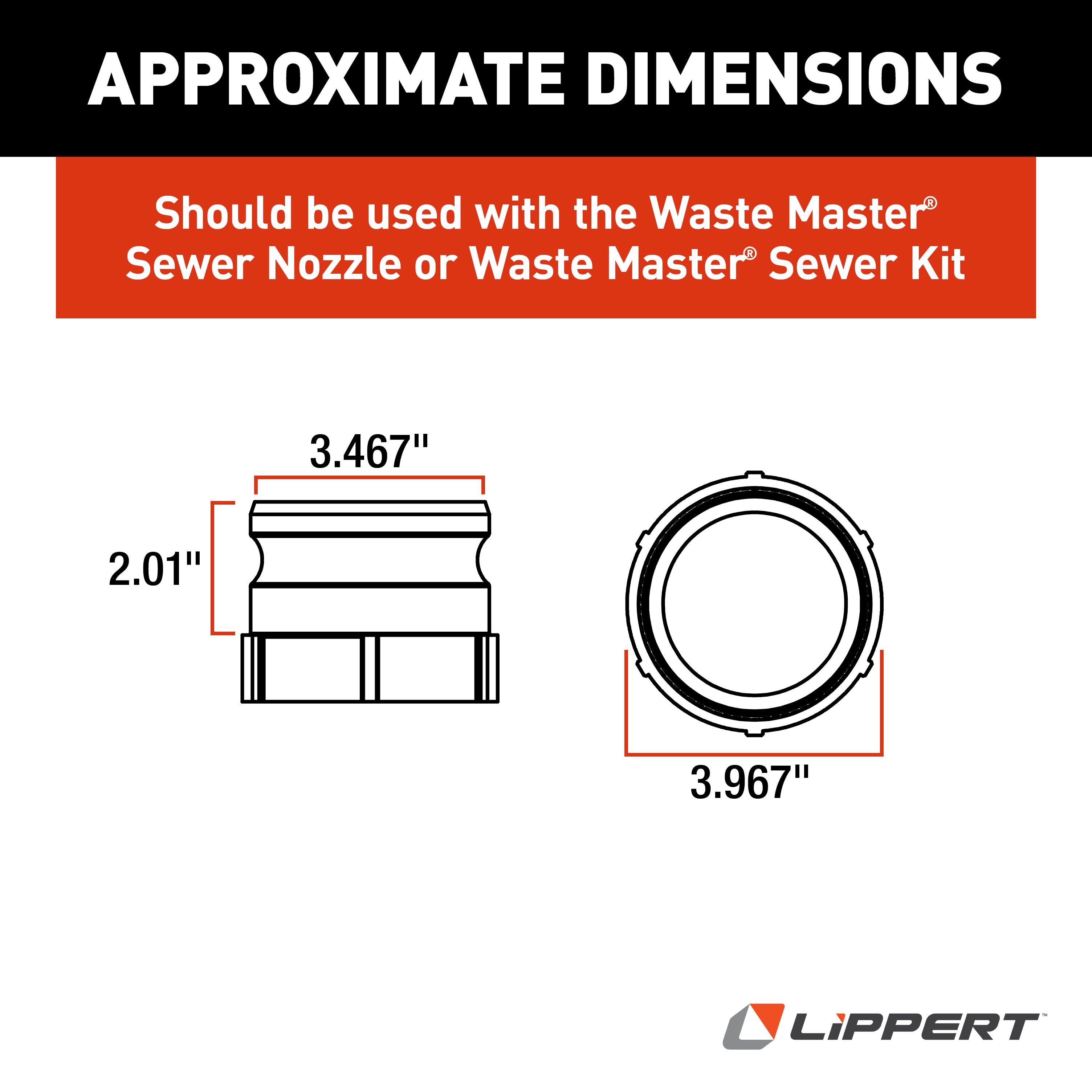 Lippert Waste Master Replacement Threaded Cam Lock Fitting For Rv Sewer Hose #Ppa300 - Image 2