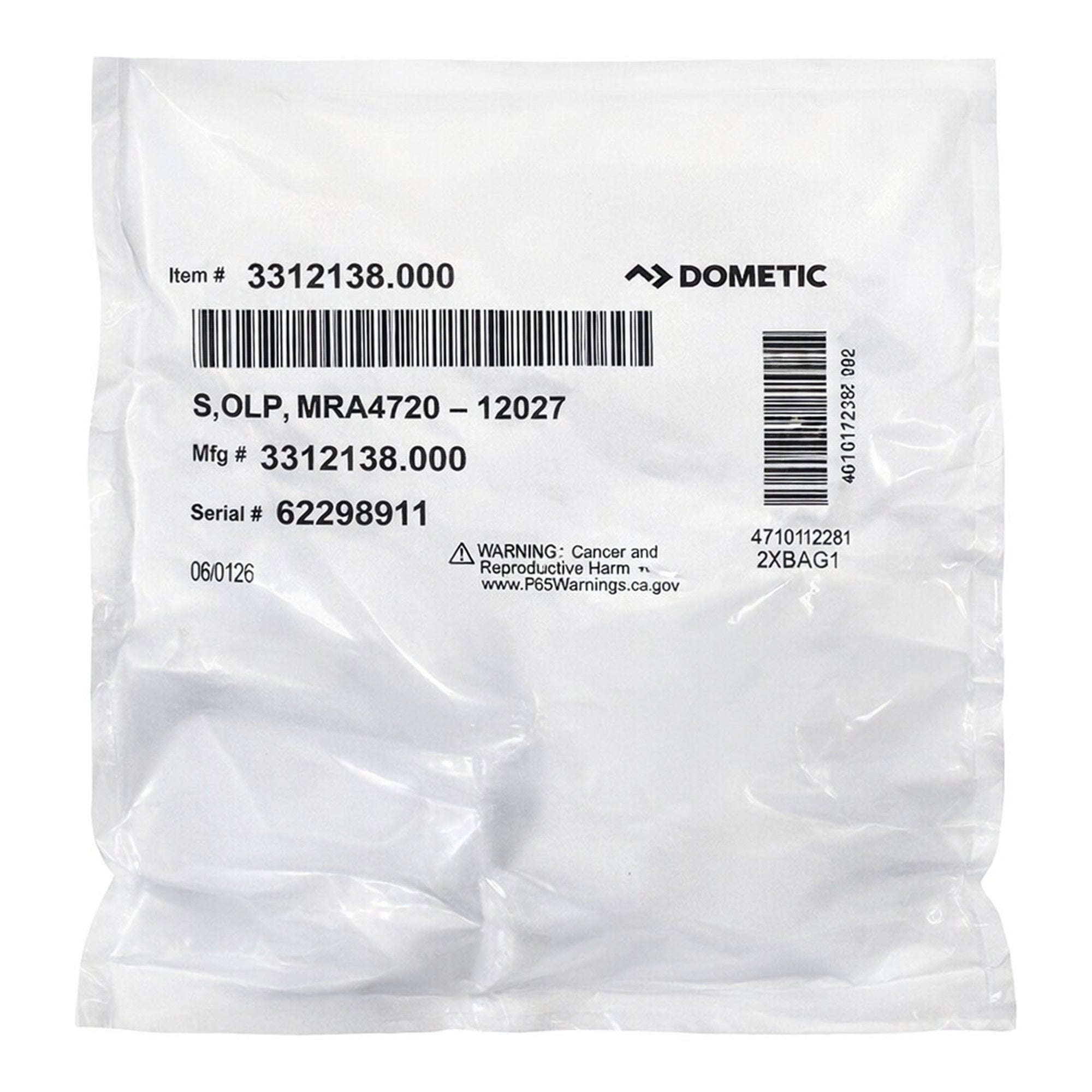 Dometic DuoTherm AC Overload Protector Kit Package Label - Part# 3312138.000