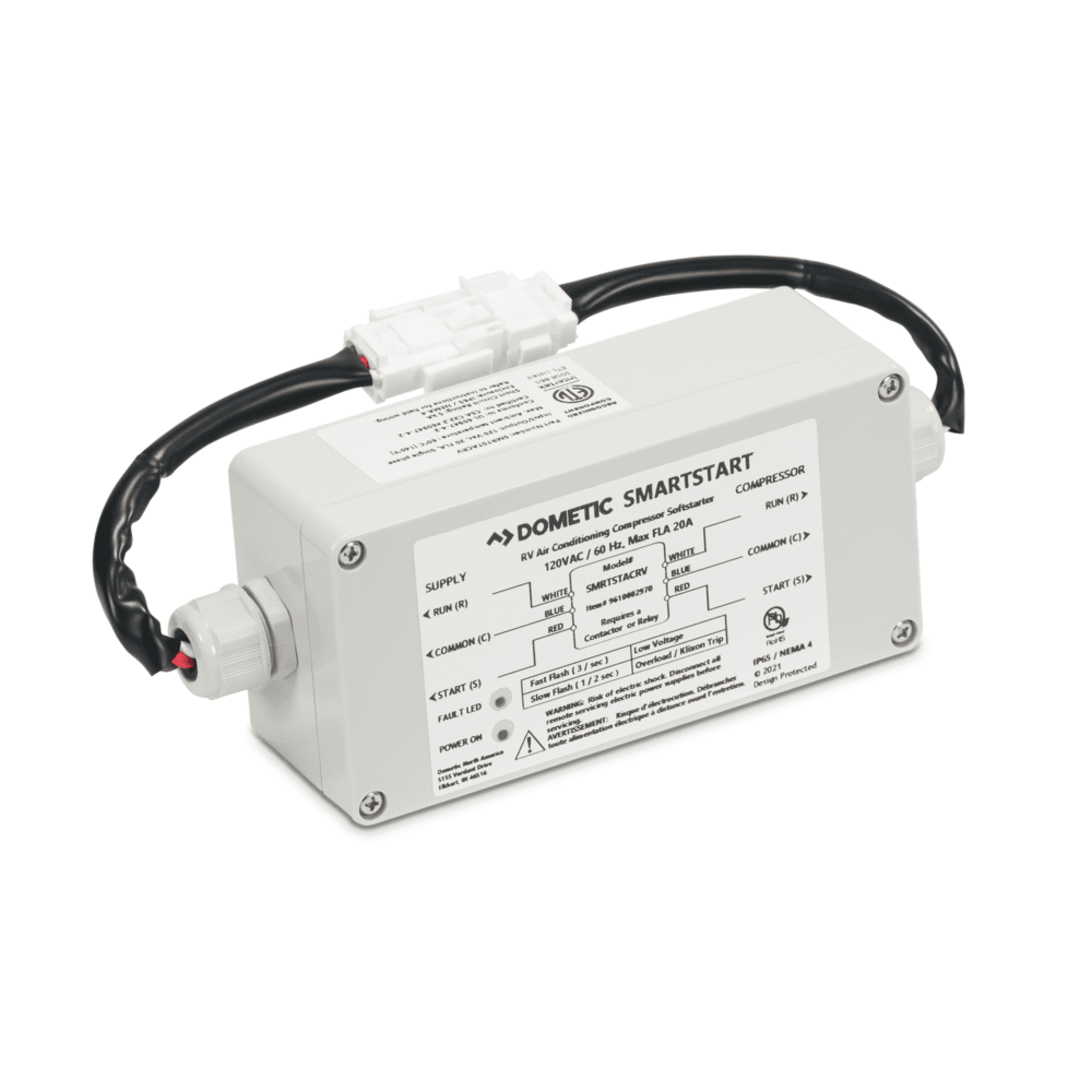 Dometic Brisk II 15,000 BTU 120V Smart Space RV Air Conditioner - Part# 9610004642 side profile view
