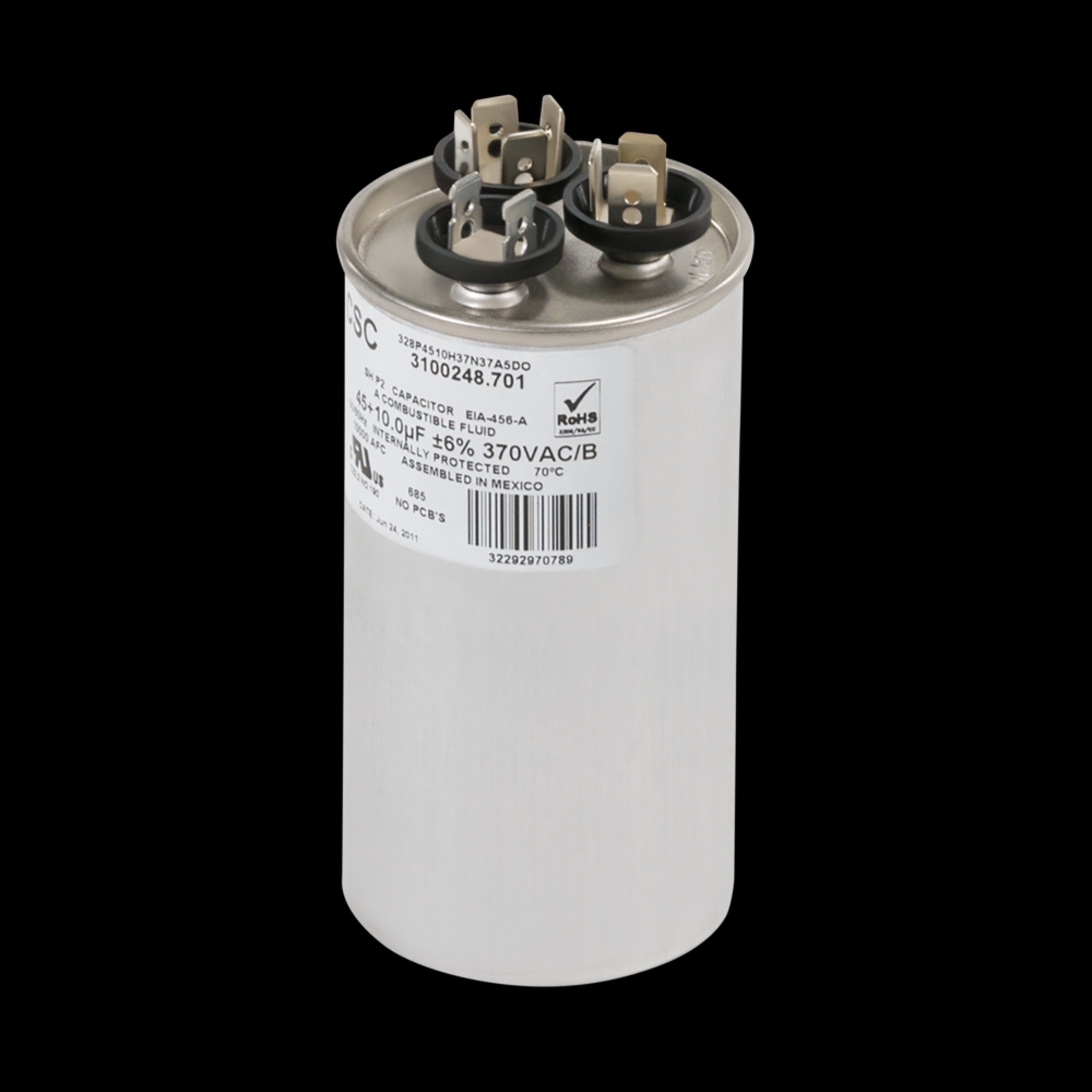 Dometic Run Capacitor 45/10 MFD - Air Conditioner - Part# 9108725295