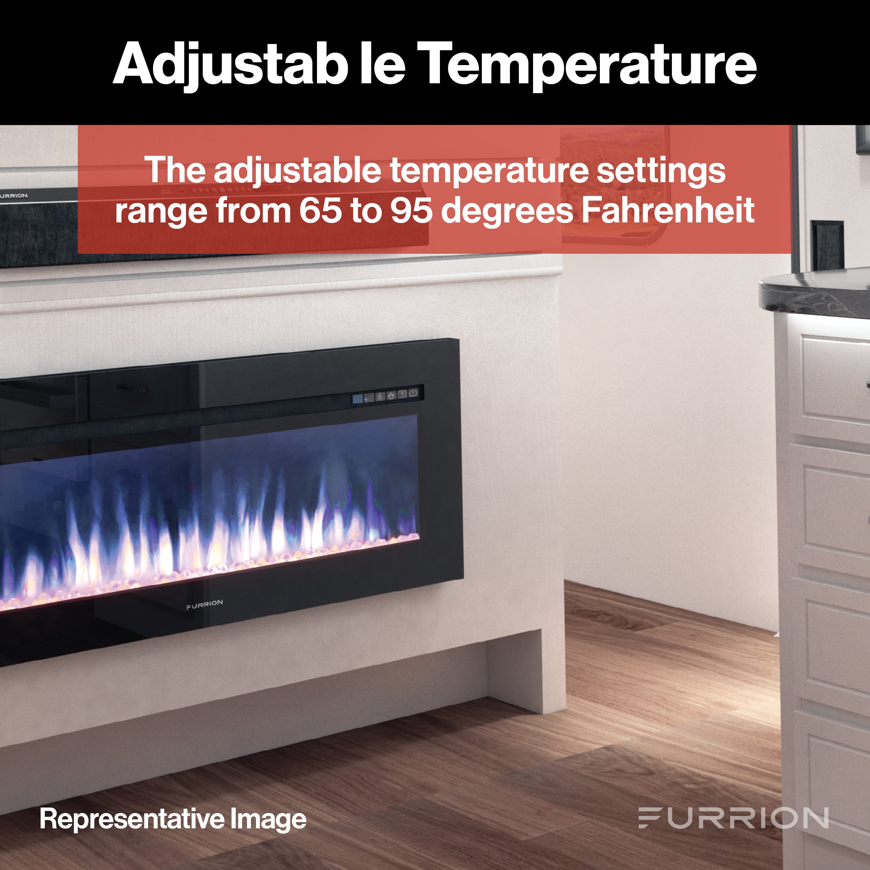 Furrion Built-In Electric Rv Fireplace - Wood Platform, 40" #Ff40Sw15A-Bl - Image 4