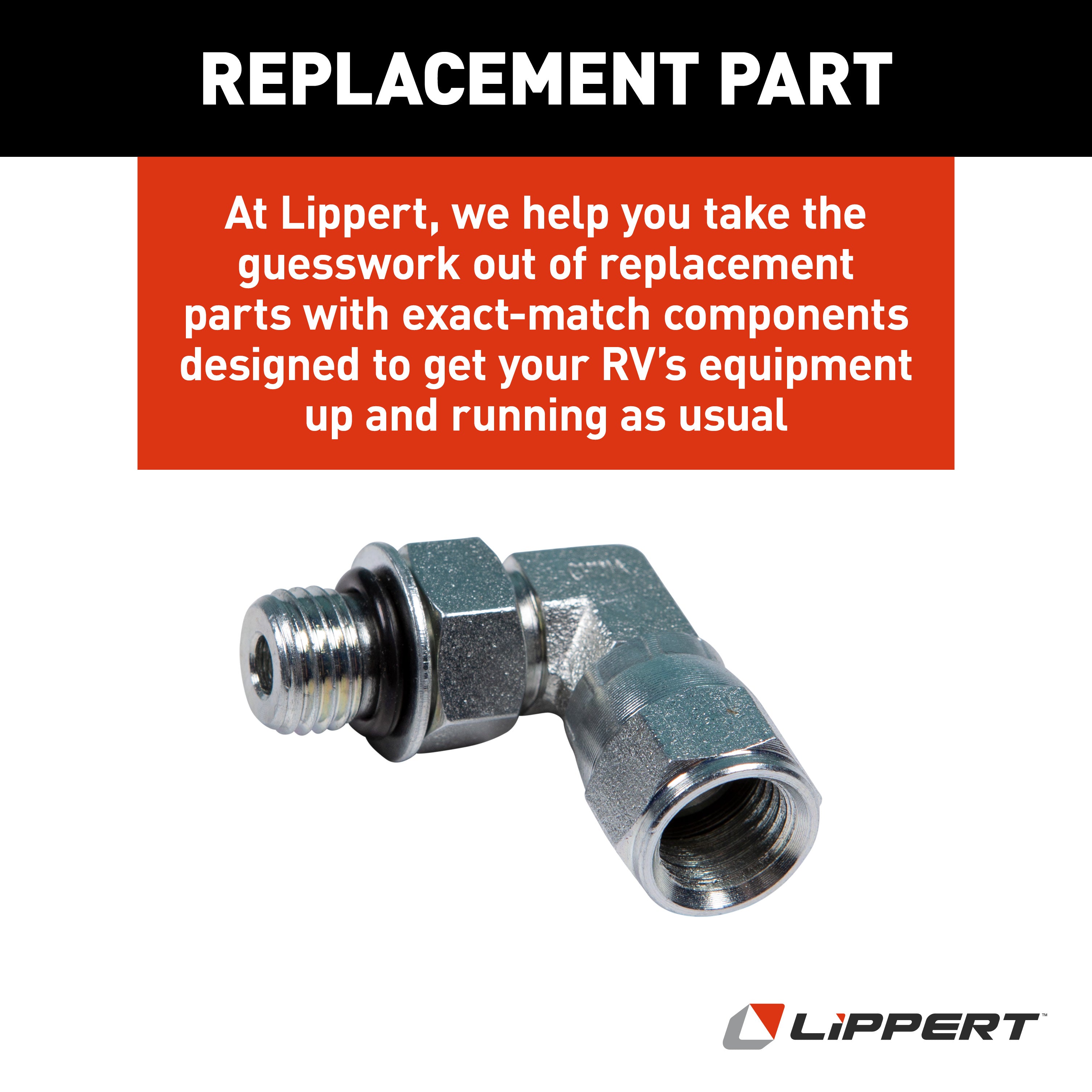 Lippert 1/4" Swivel 90° Elbow Hydraulic Leveling System Fitting #6809-04-04 - Image 7