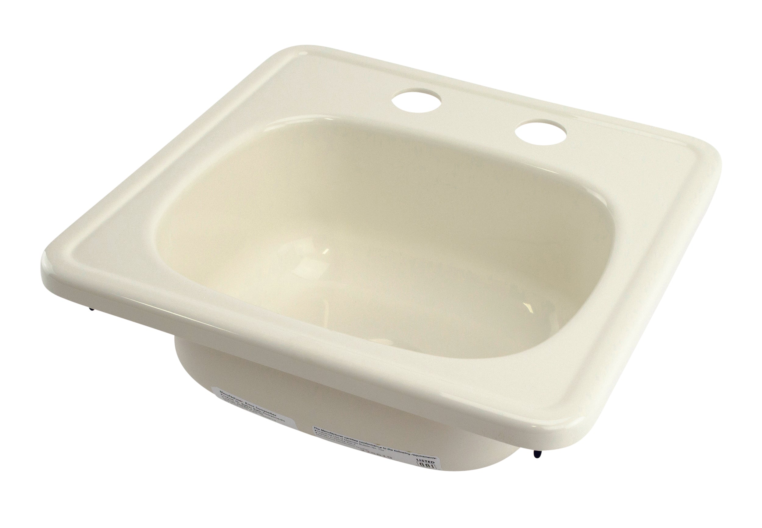 Lippert - Square Galley/Kitchen Sink; 15" X 15" (Parchment) - Image 1