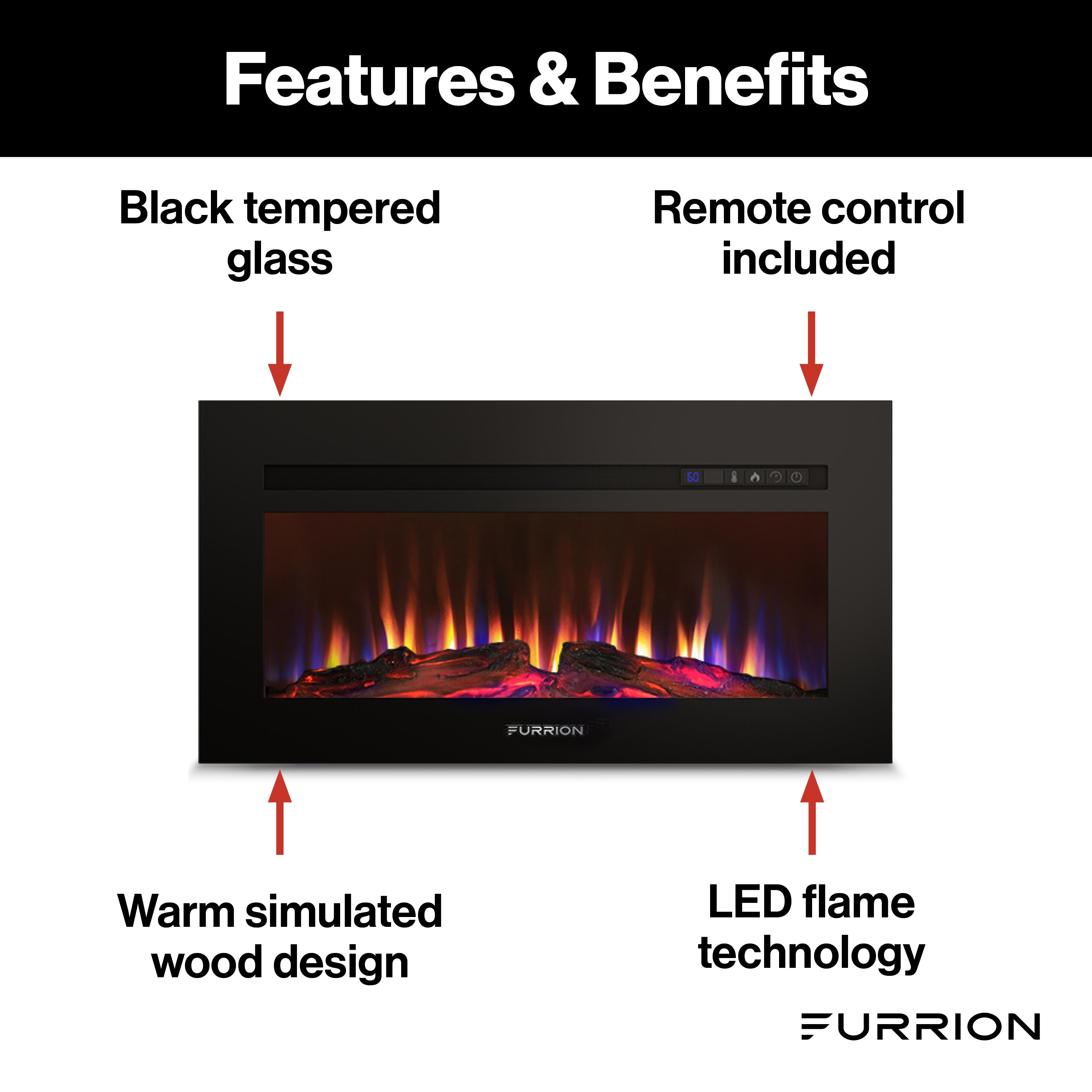 Furrion Built-In Electric Rv Fireplace - Wood Platform, 30" #Ff30Sw15A-Bl - Image 3