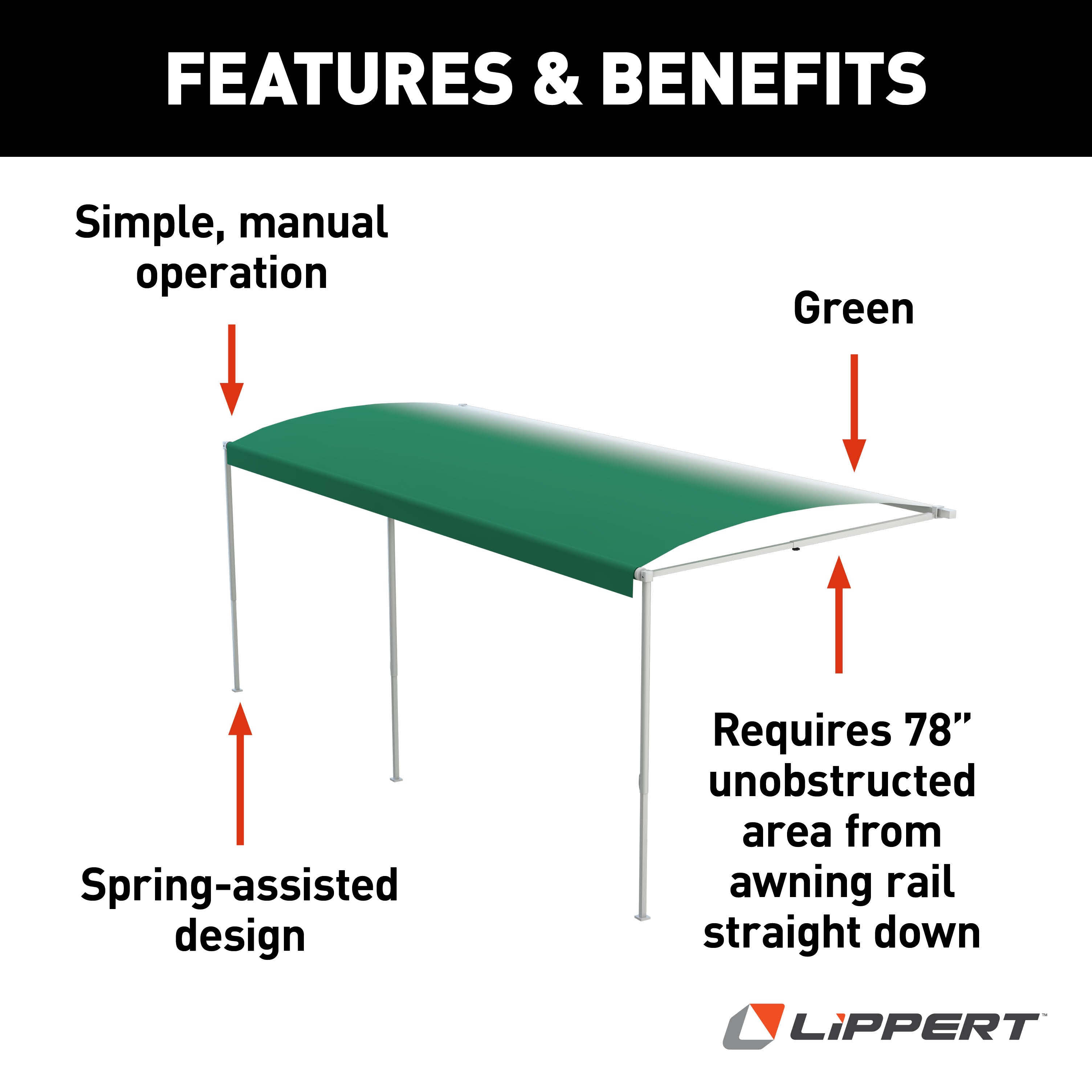 Solera 19' 1000Xl Series Awning Roller Assembly - Green Fade (Black Shield) #V000345012 - Image 2
