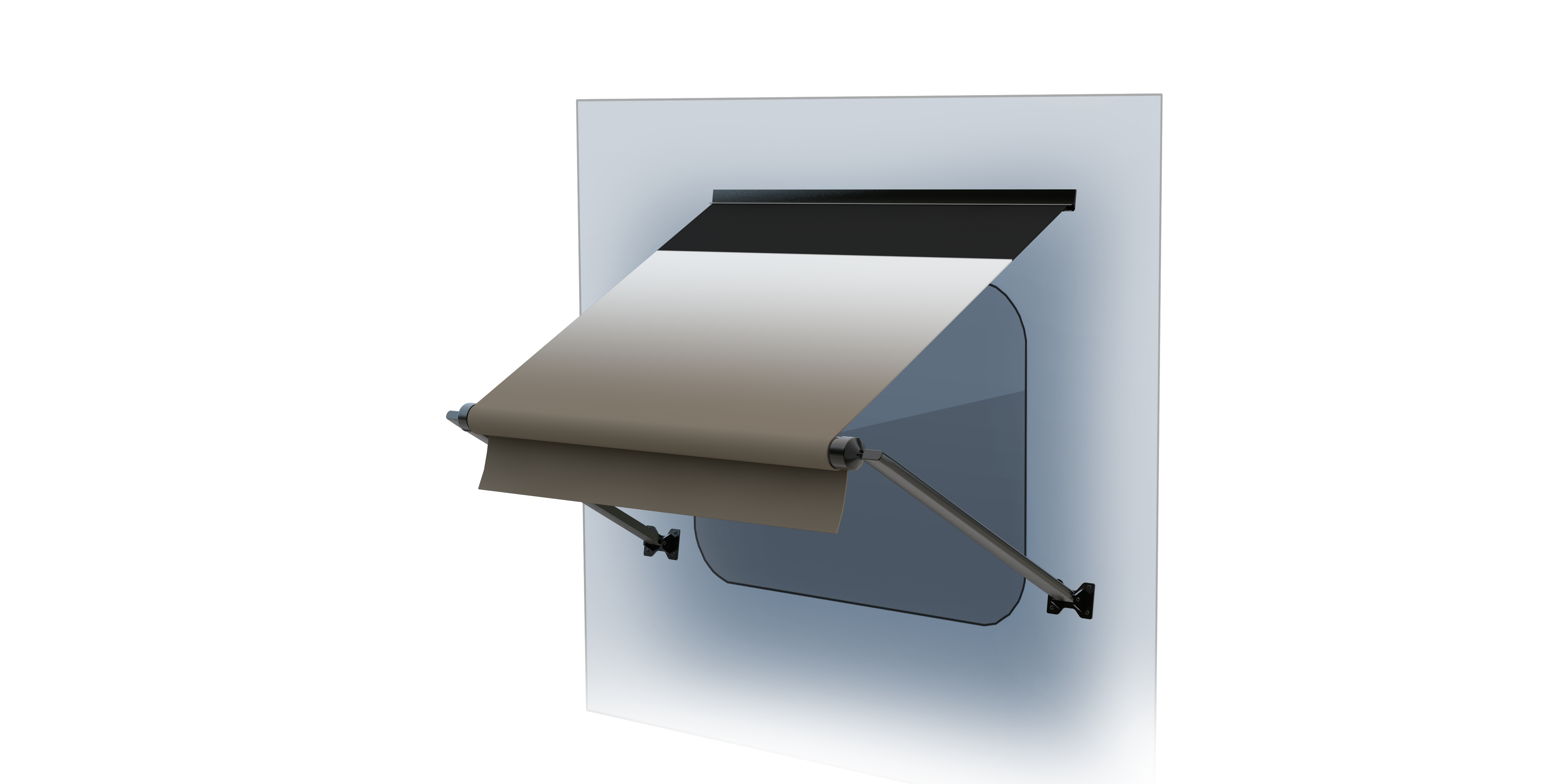 Solera 9' Xl Rv Window Awning Roller Assembly - Sand Fade (Black When Closed) #V000335387 - Image 1