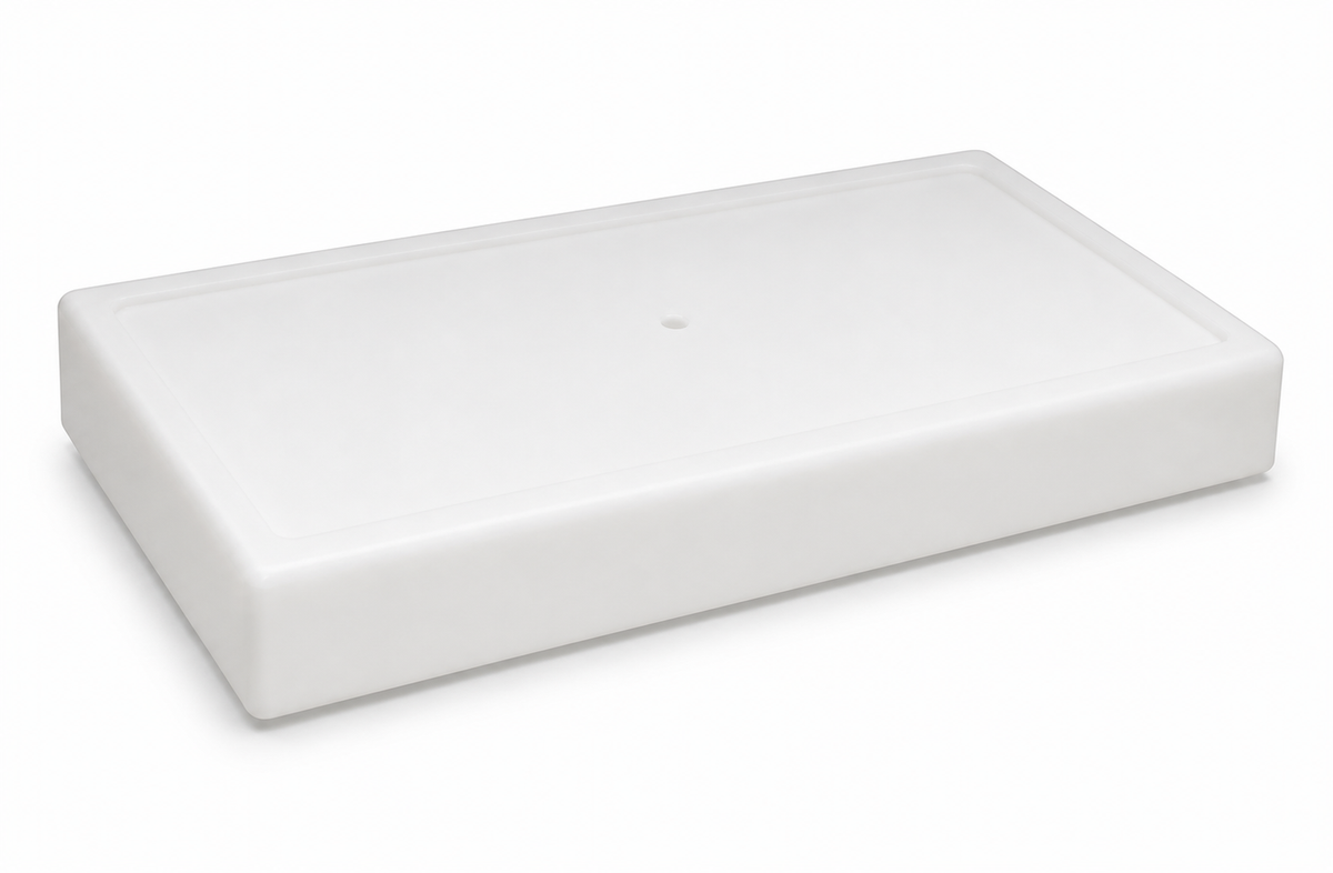 Elkhart Plastics 64 gallon RV fresh water tank 62 x 29 x 8.5 inches - photorealistic opposite angle