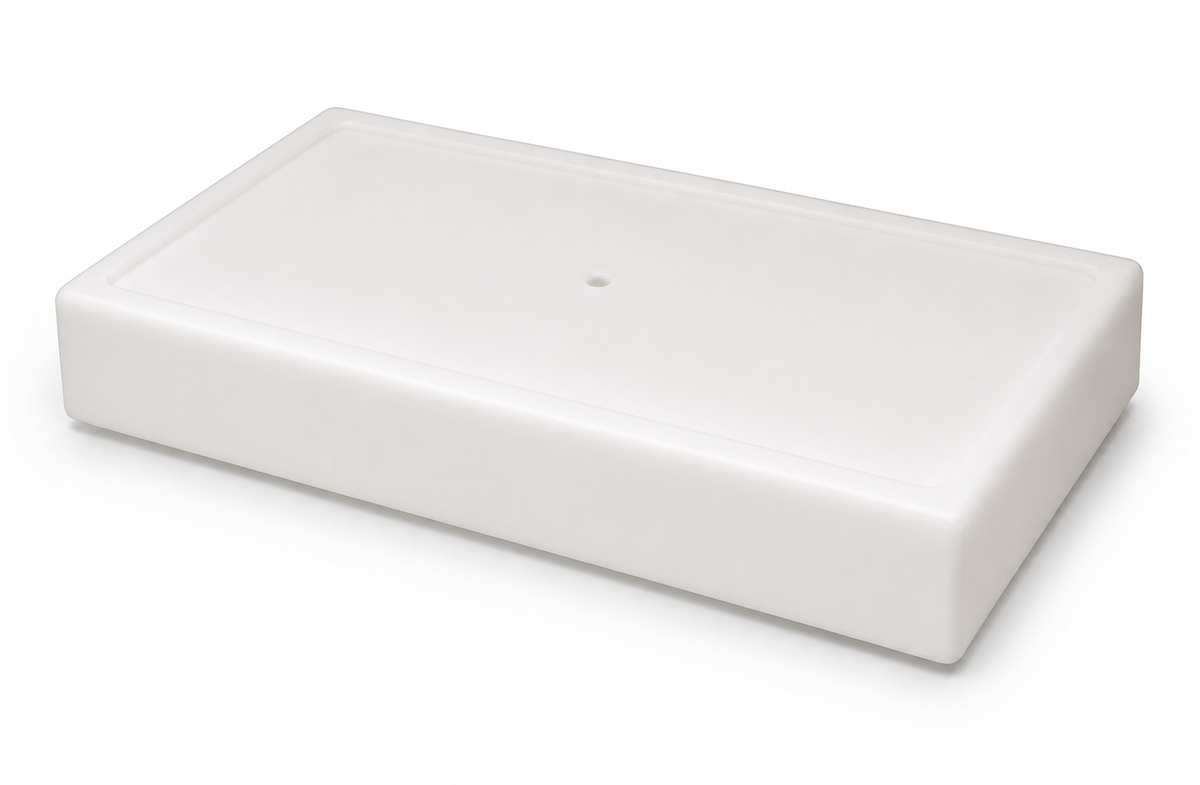Elkhart Plastics 64 gallon RV fresh water tank 62 x 29 x 8.5 inches - photorealistic top view