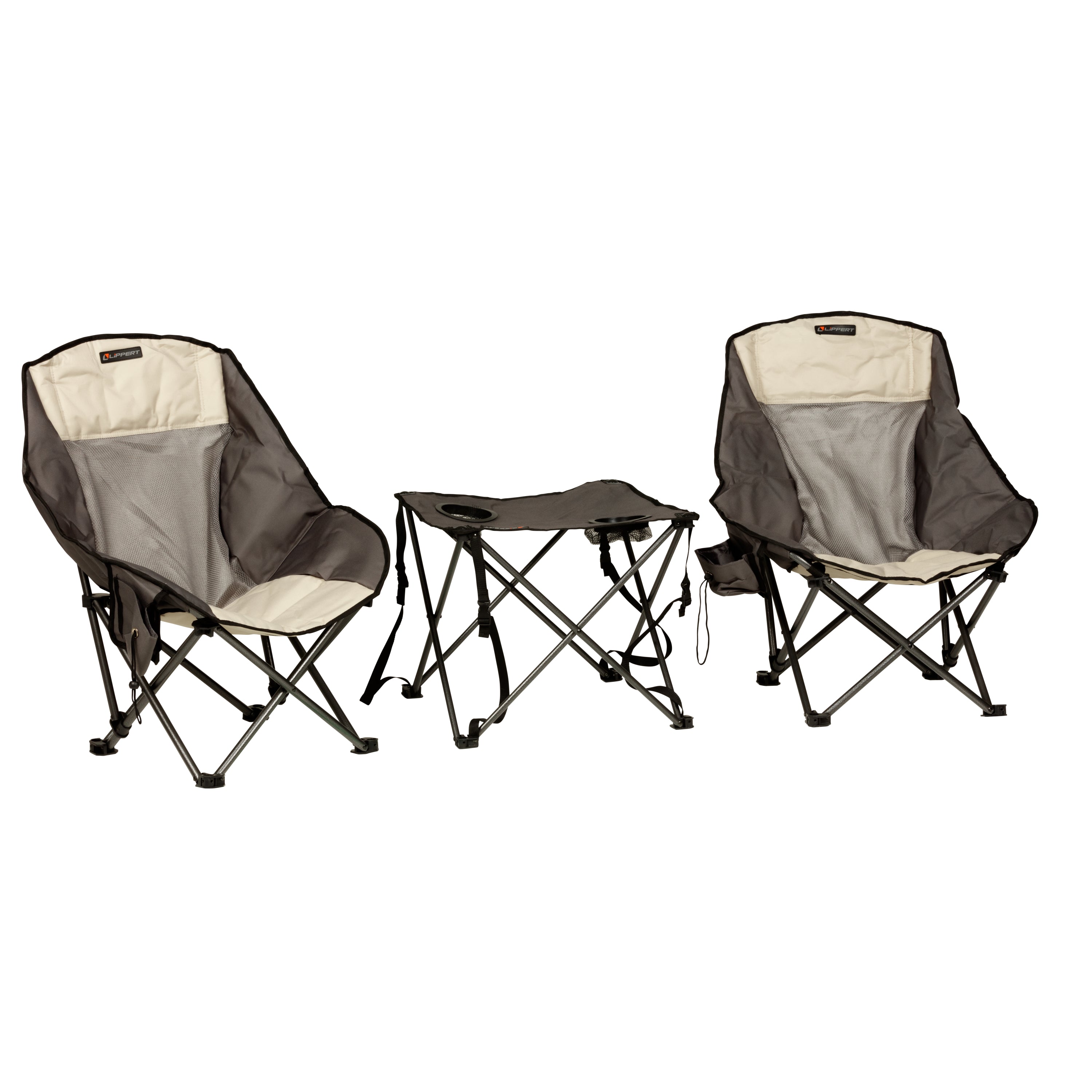 Lippert Baja Overlanding Chair & Table Set - Dark Grey / Sand #2022114831 - Image 1