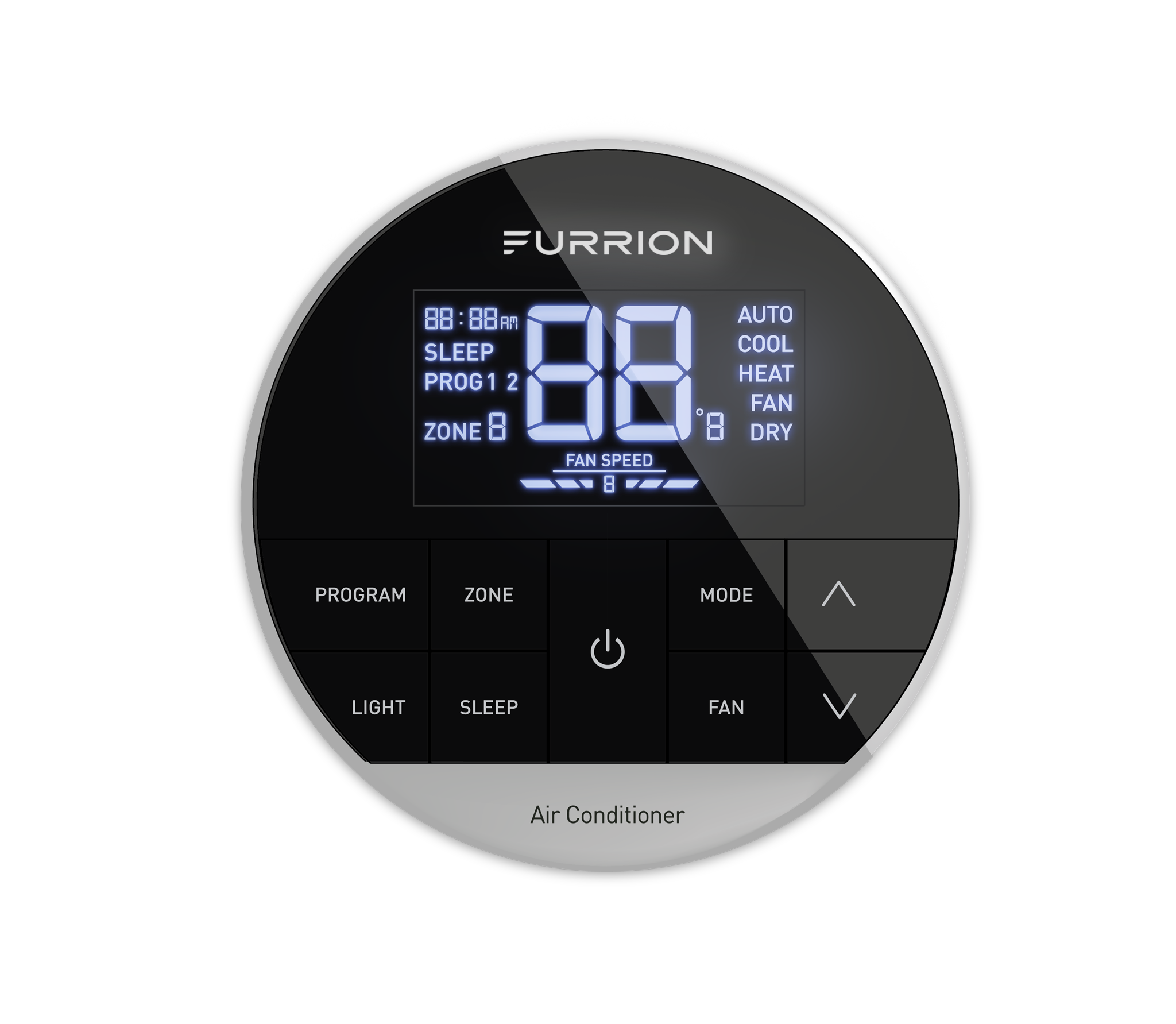Furrion Chill Cube Single-Zone Basic Backlit Led Wall Thermostat - Black, 2 Fan Speeds (R32) #FACW10ESSA2-BL-AM