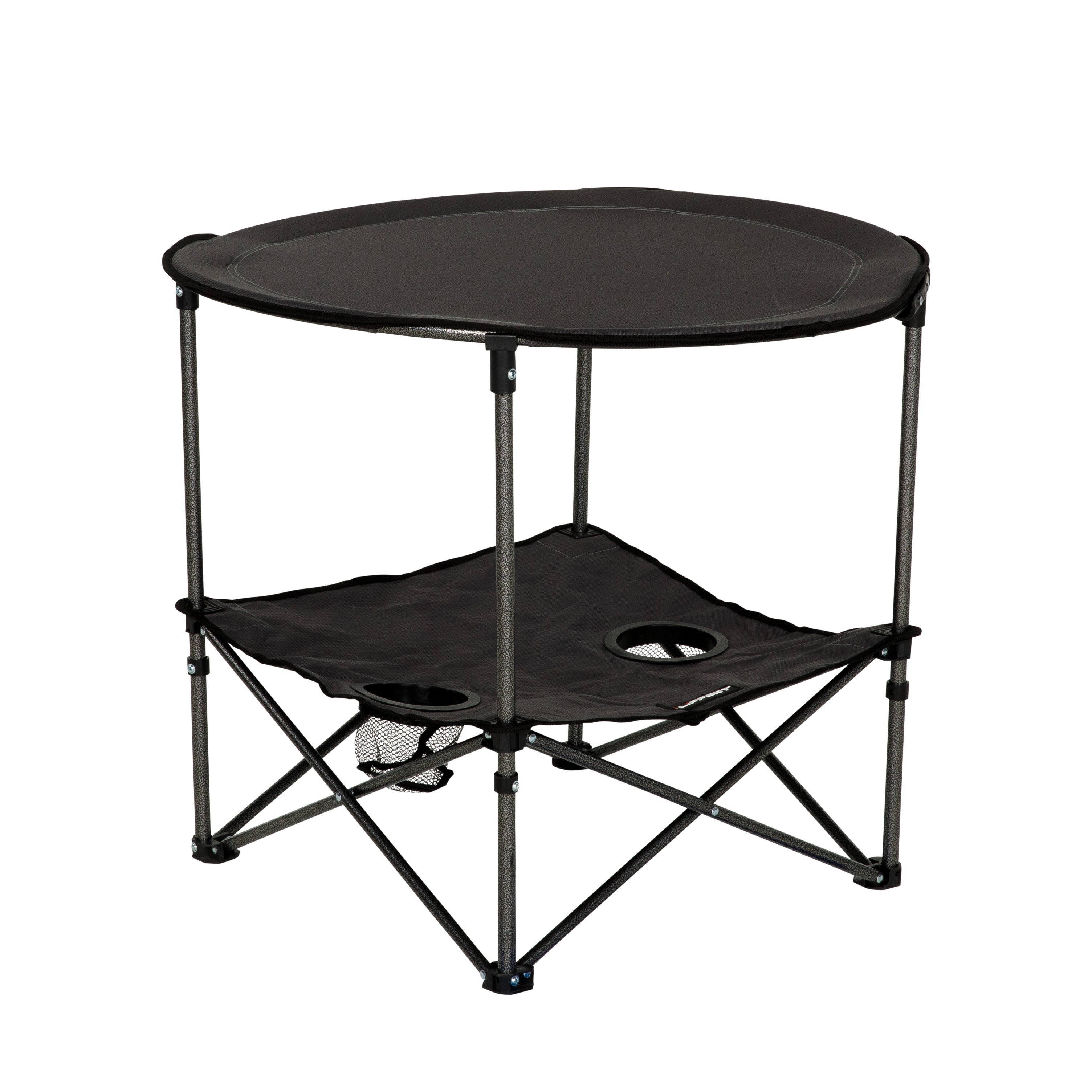Lippert Two-Tier Folding Camping Table - Dark Grey #2023053720 - Image 1