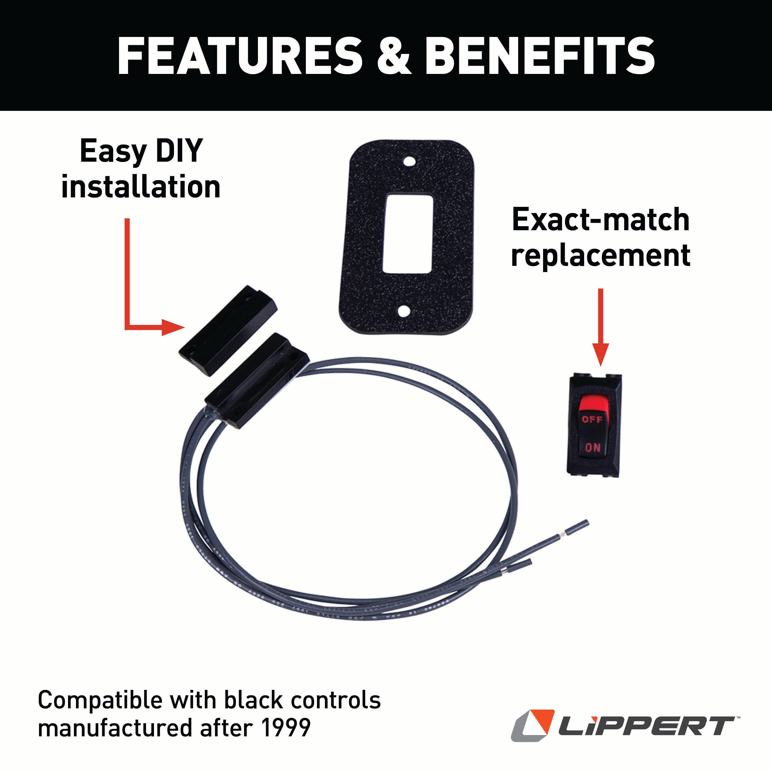 Lippert - Kwikee Door Switch - Black - Image 2