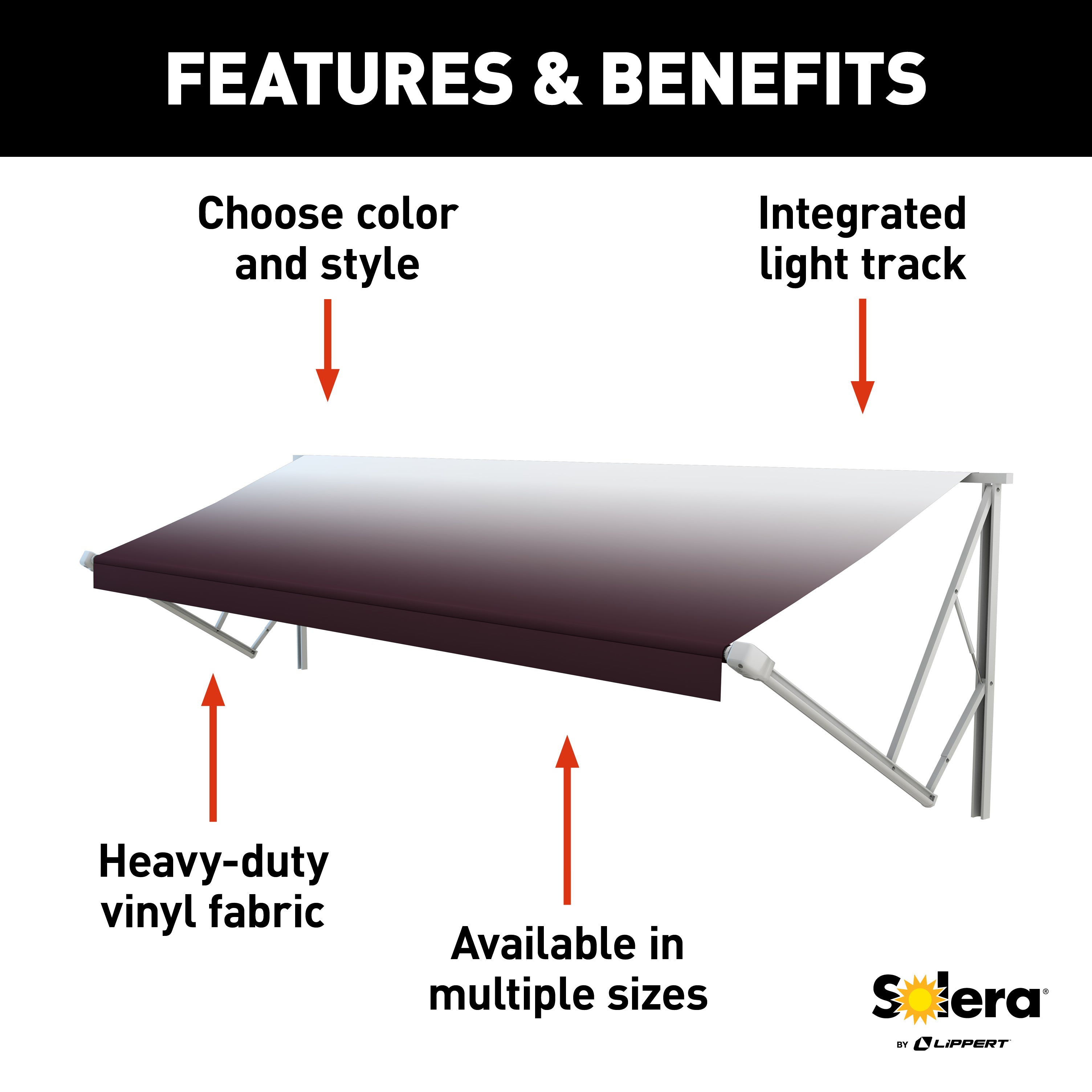 Solera 18' Power & Hybrid Awning Roller Assembly - Burgundy Fade #V000286892 - Image 2