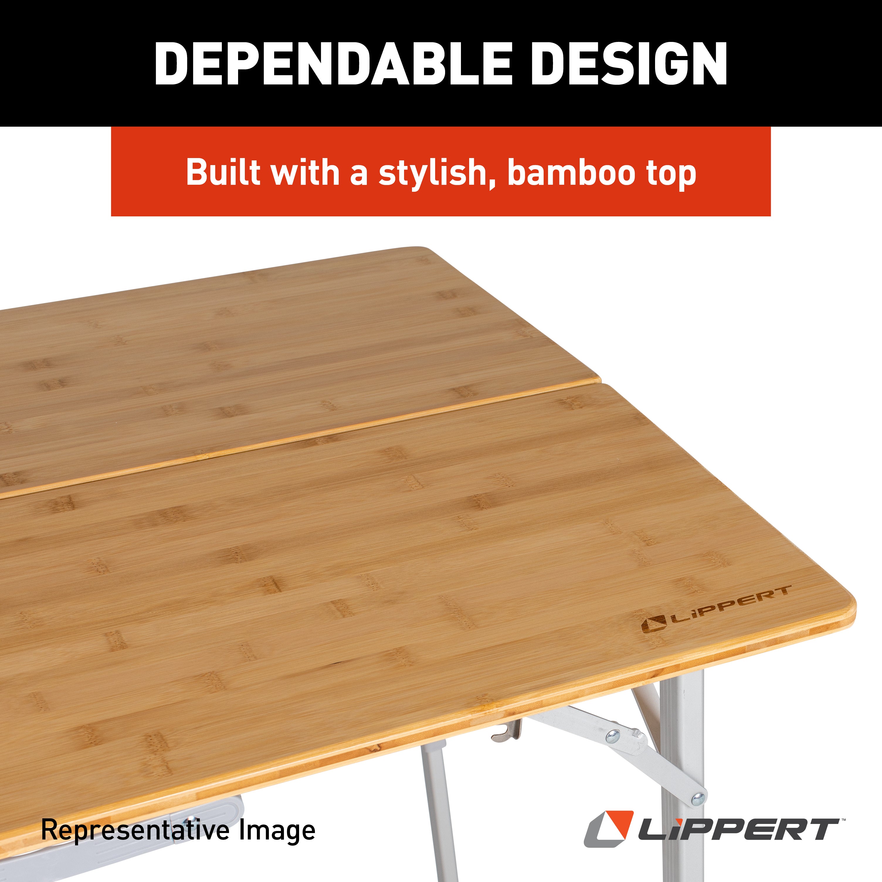 Lippert - Bi-Fold Bamboo Adjustable Table - Image 6