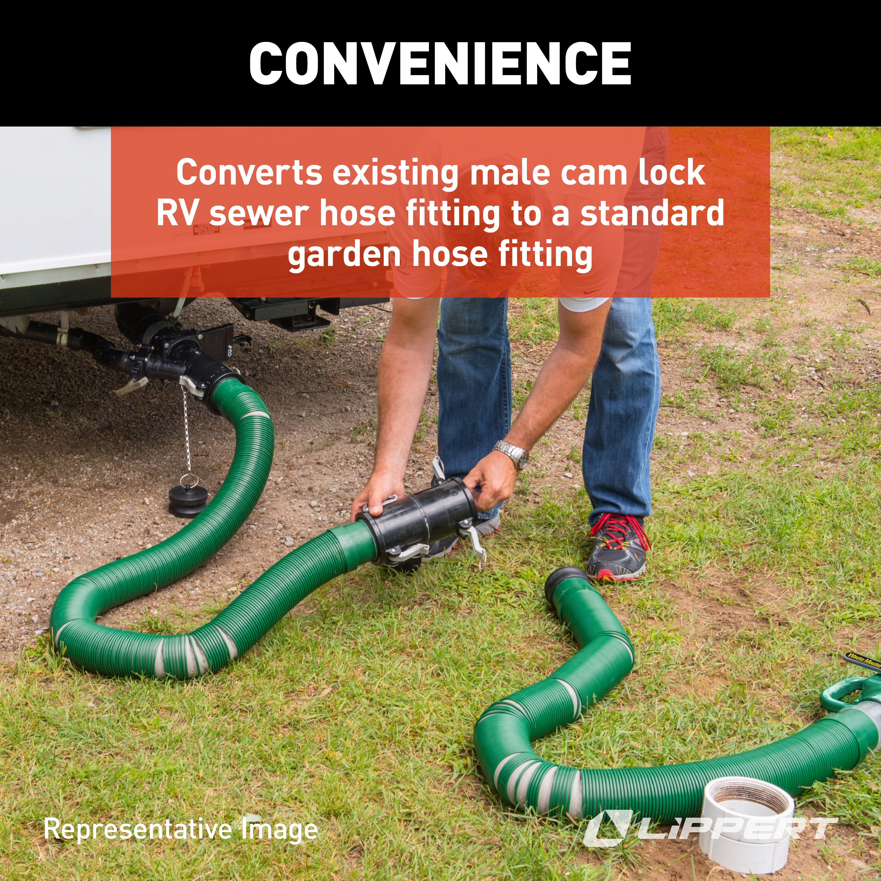 Lippert Waste Master Male Cam Lock Garden Hose Adapter #360788 - Image 7