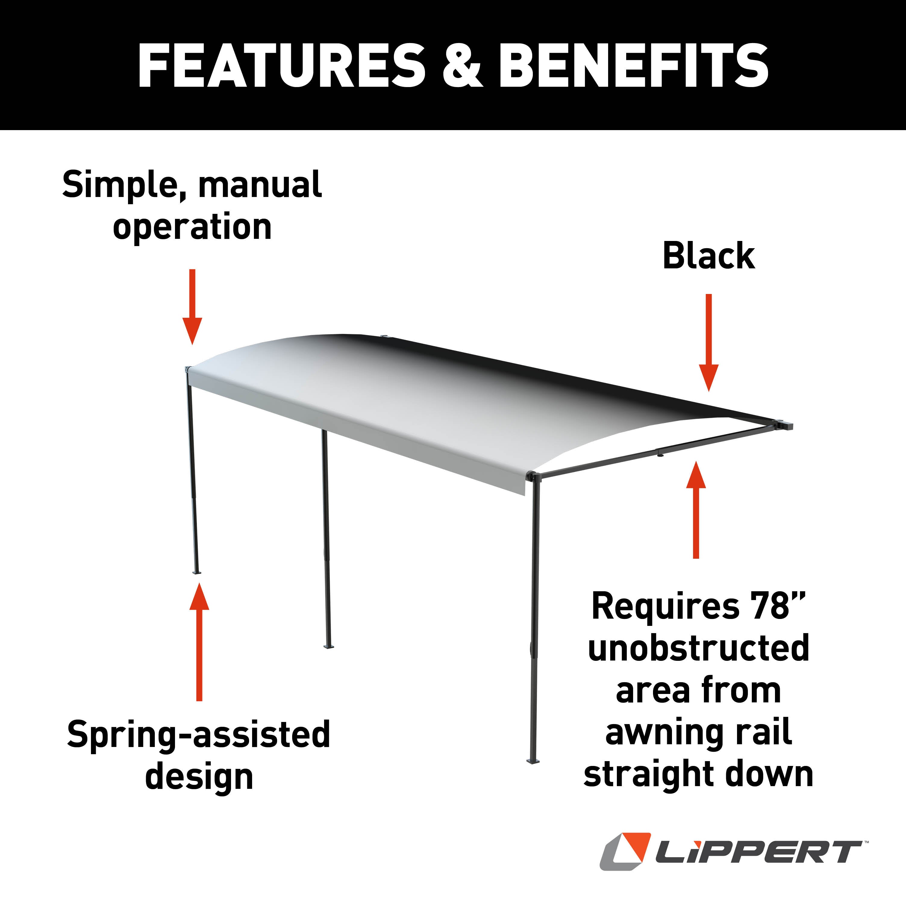 Solera 16' 1000Xl Series Awning Roller Assembly - Black Fade (White Shield) #V000334867 - Image 2