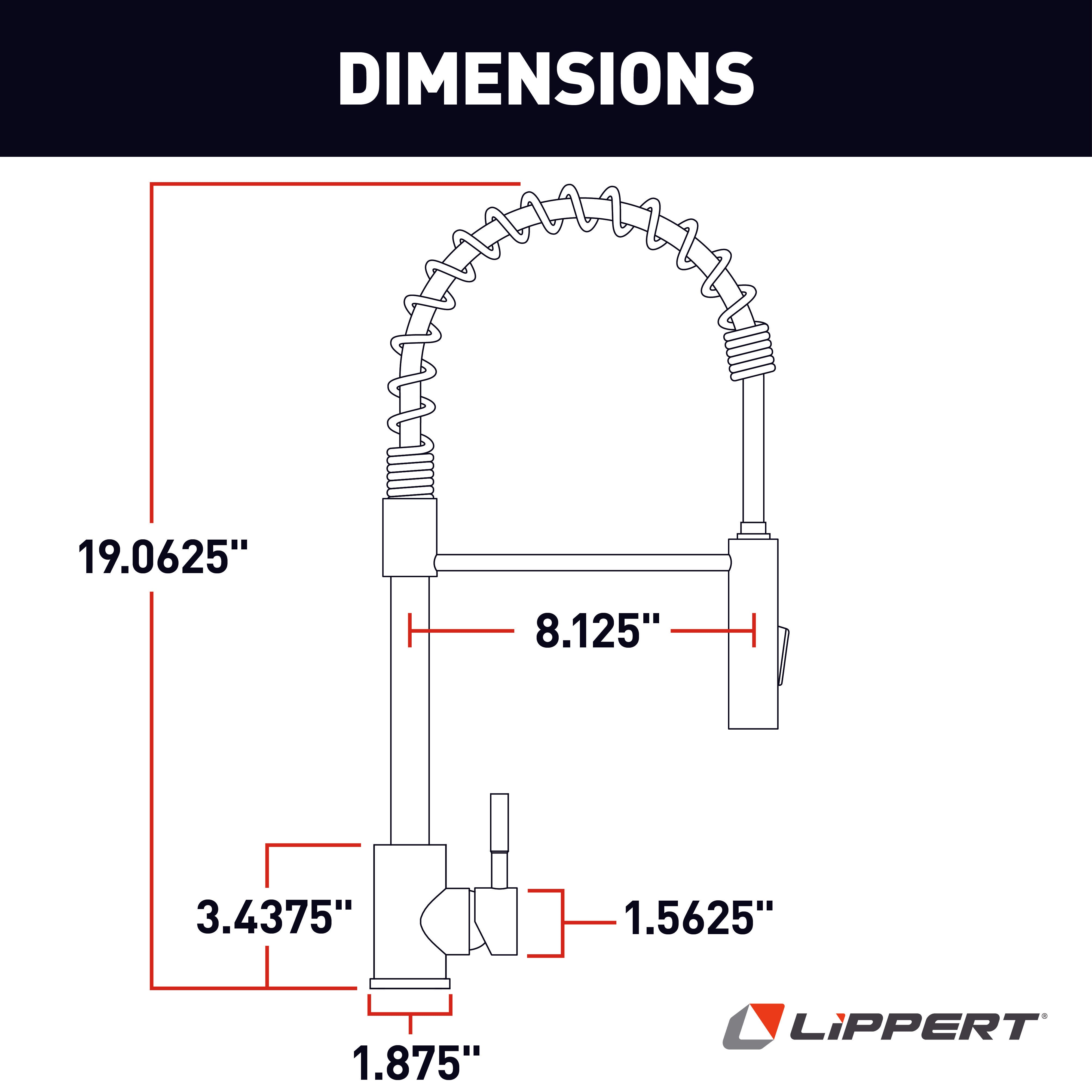 Lippert Flow Max Coiled Kitchen Faucet - Black/Stainless Steel #2022109922 - Image 2