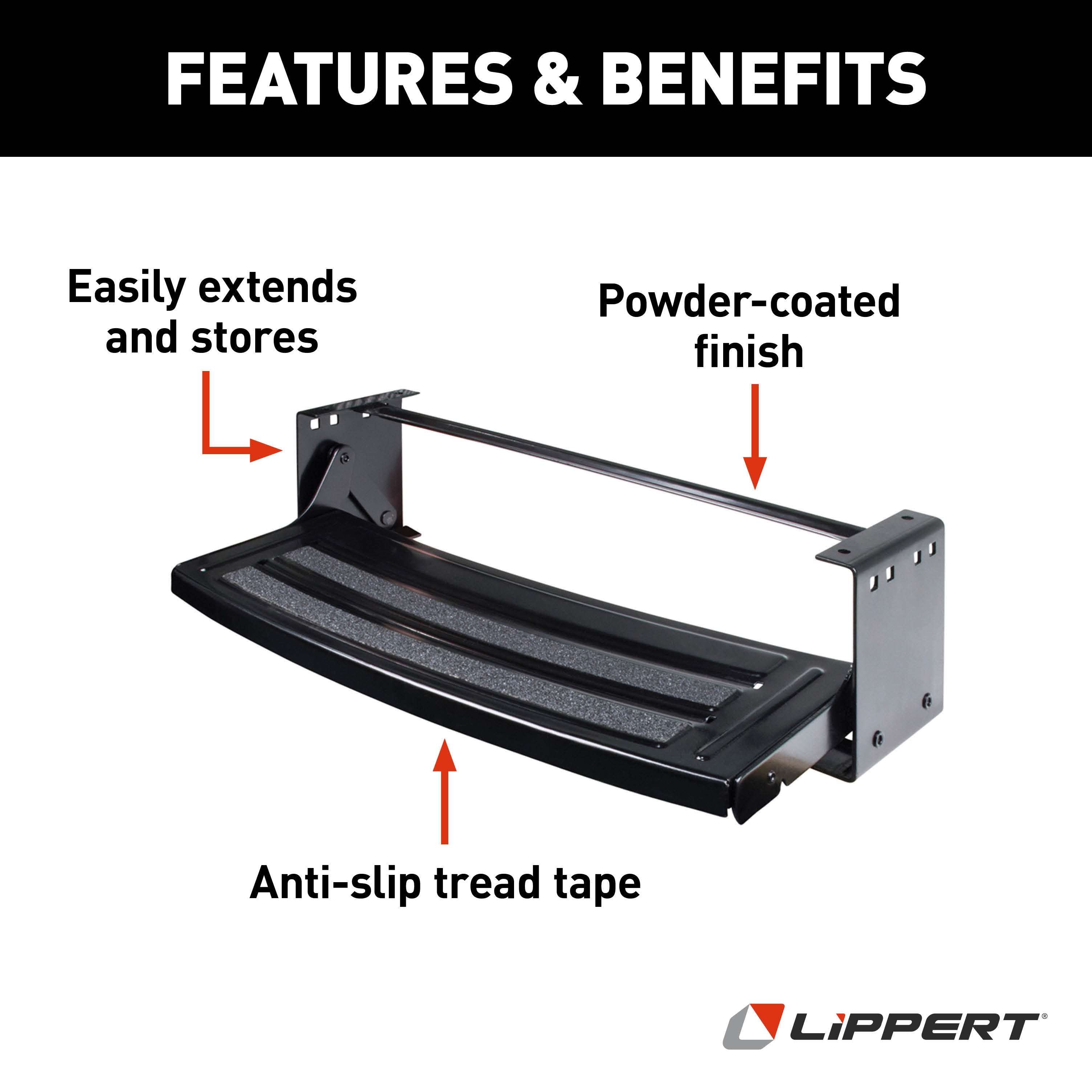 Lippert - 24" Radius Single Manual Step - Image 2