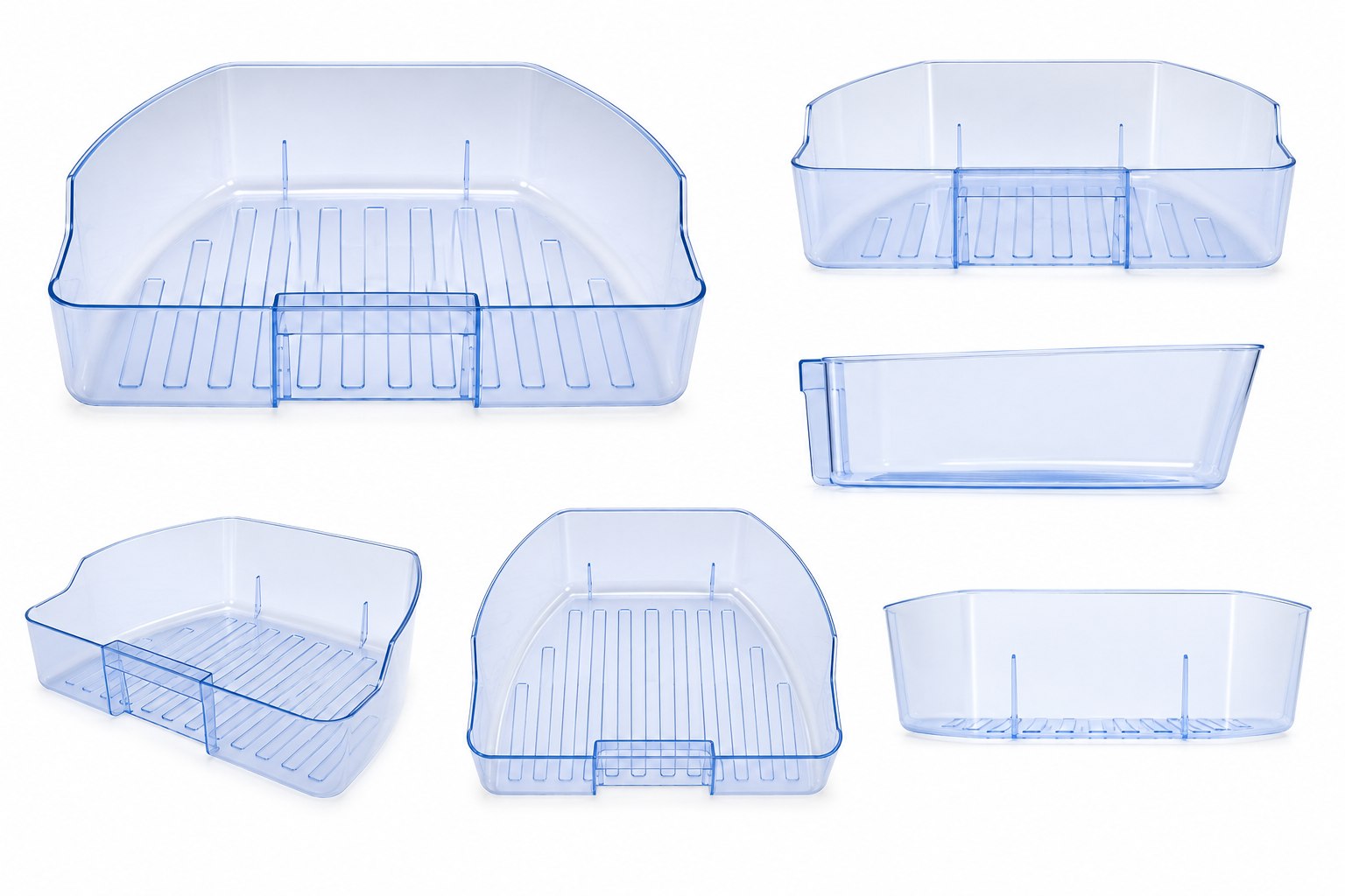 Dometic RMD8555 blue crisper drawer replacement bin multiple views - part 2413339200
