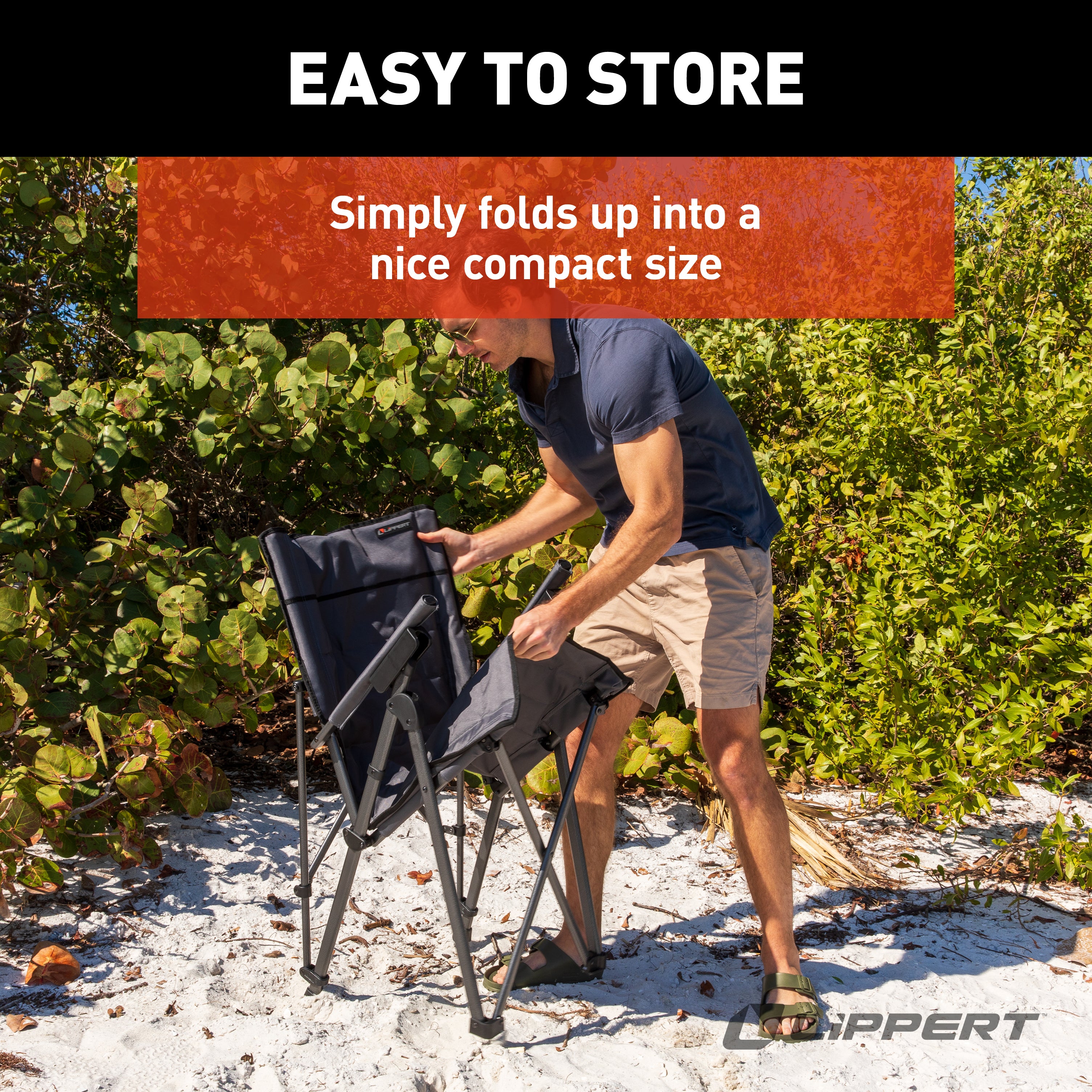 Lippert Sun Soaker Reclining Camping Chair - Dark Grey - Image 4