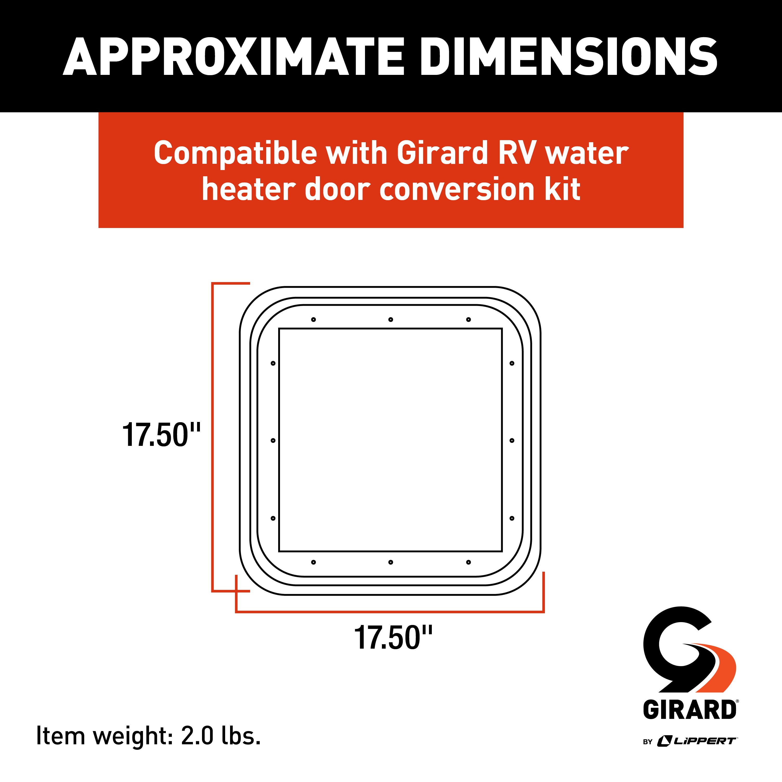 Girard Rv Water Heater Door Trim Ring - White - Image 2