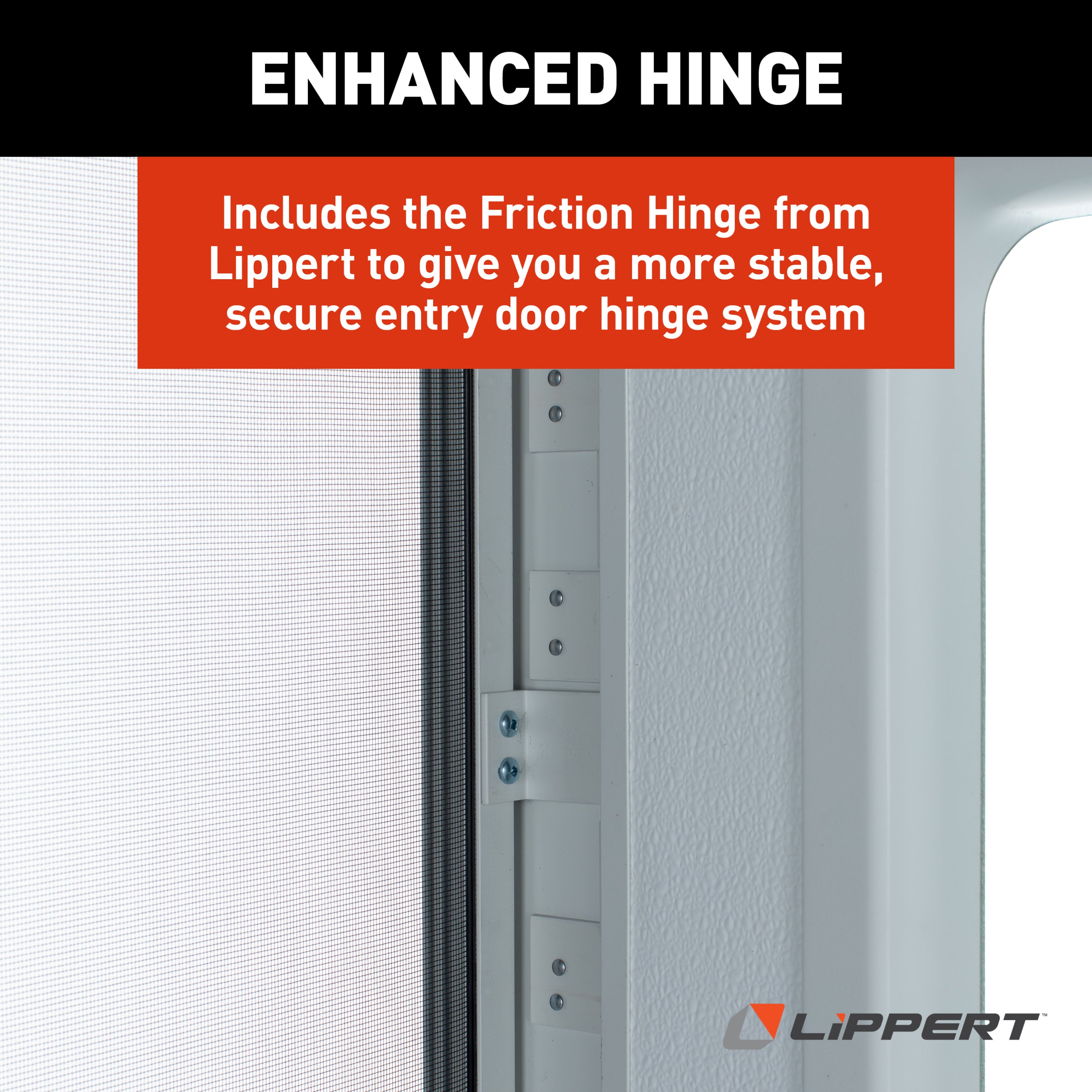 Lippert - Right Hinge Rv Square Entry Door With Screen Door - 24" X 68" (Polar White) - Image 7