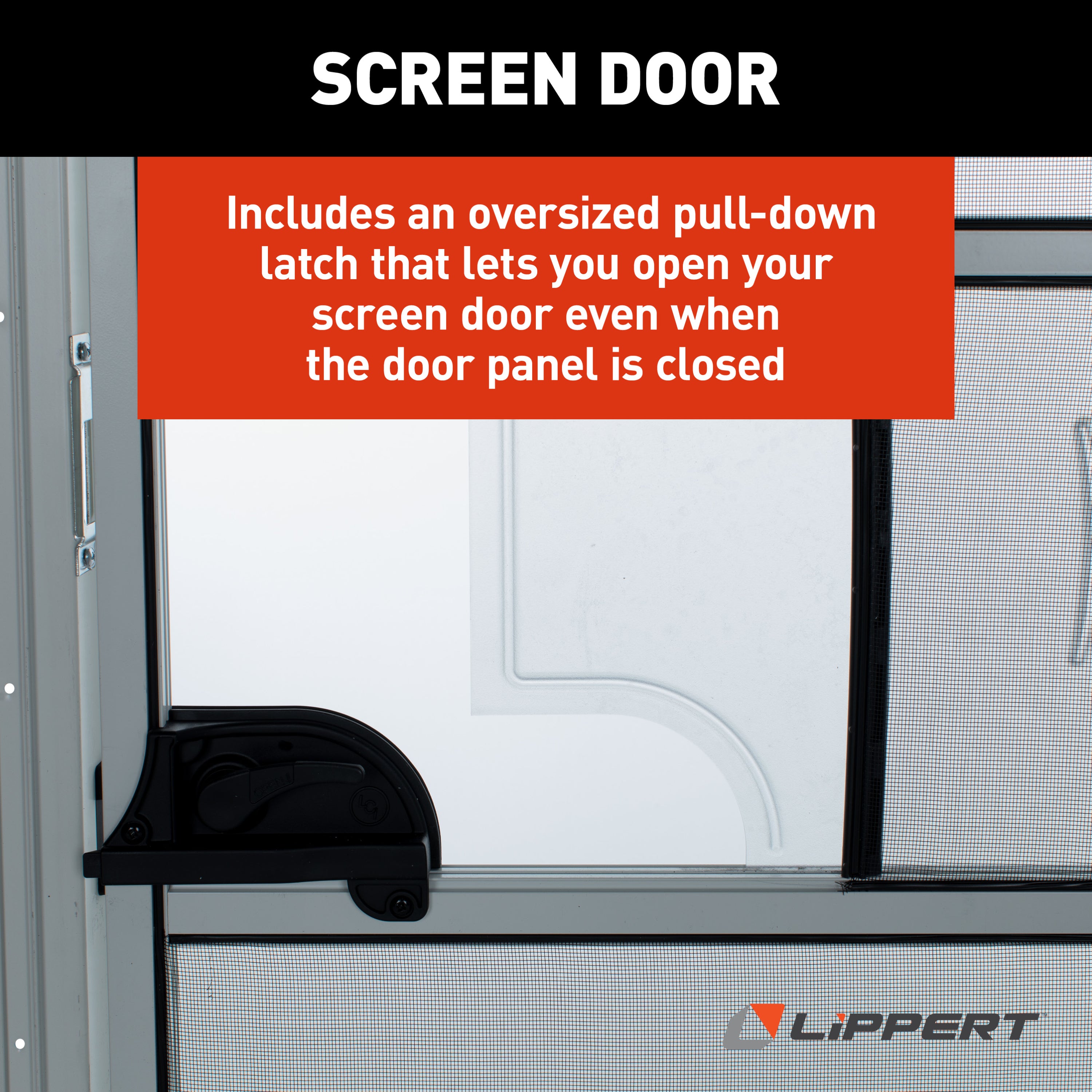Lippert - Right Hinge Rv Square Entry Door With Screen Door - 24" X 68" (Polar White) - Image 5