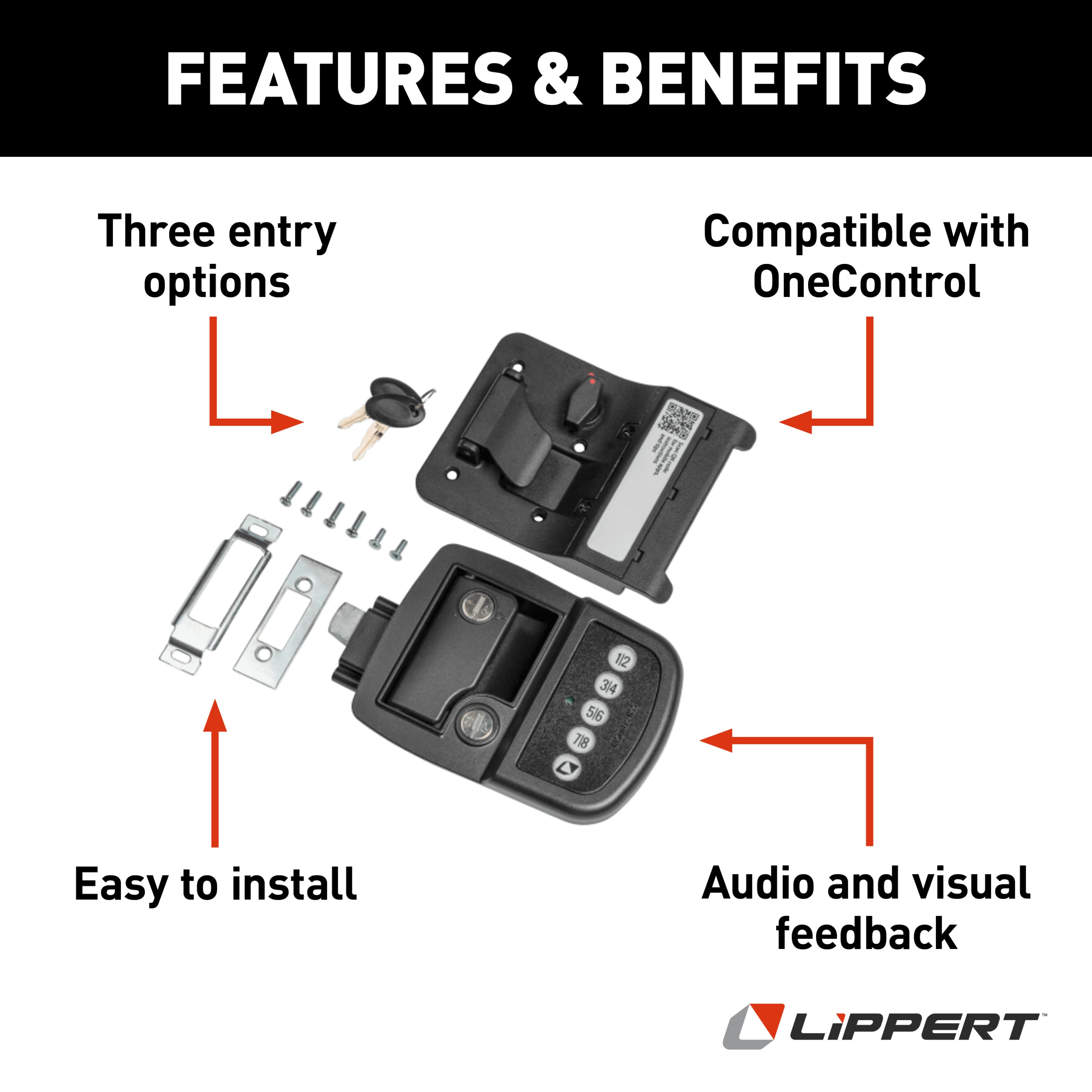 Lippert Keyless Rv Door Lock With Bluetooth - Right - Image 2