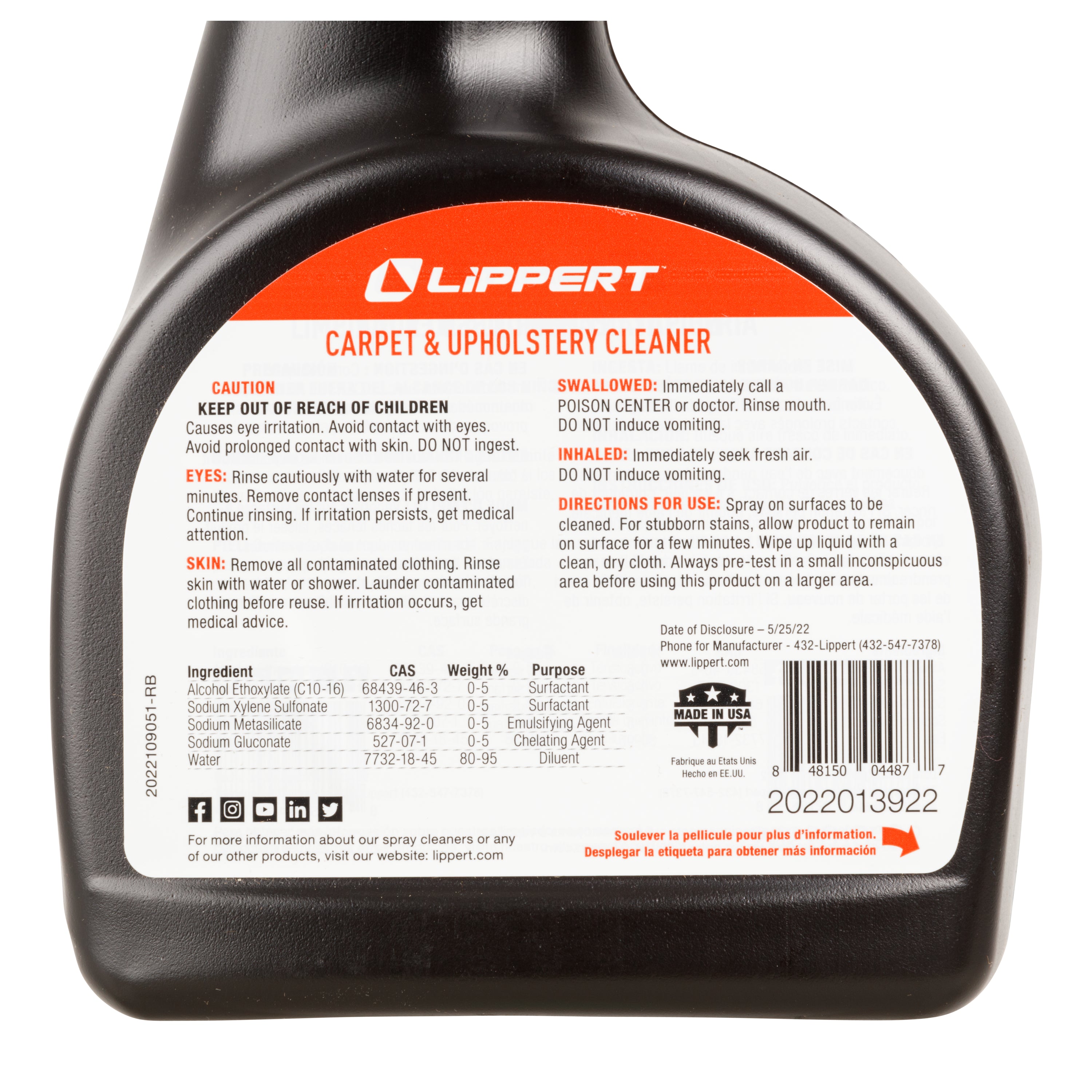 Lippert Rv Carpet & Upholstery Cleaner - 32 Oz. - Image 3