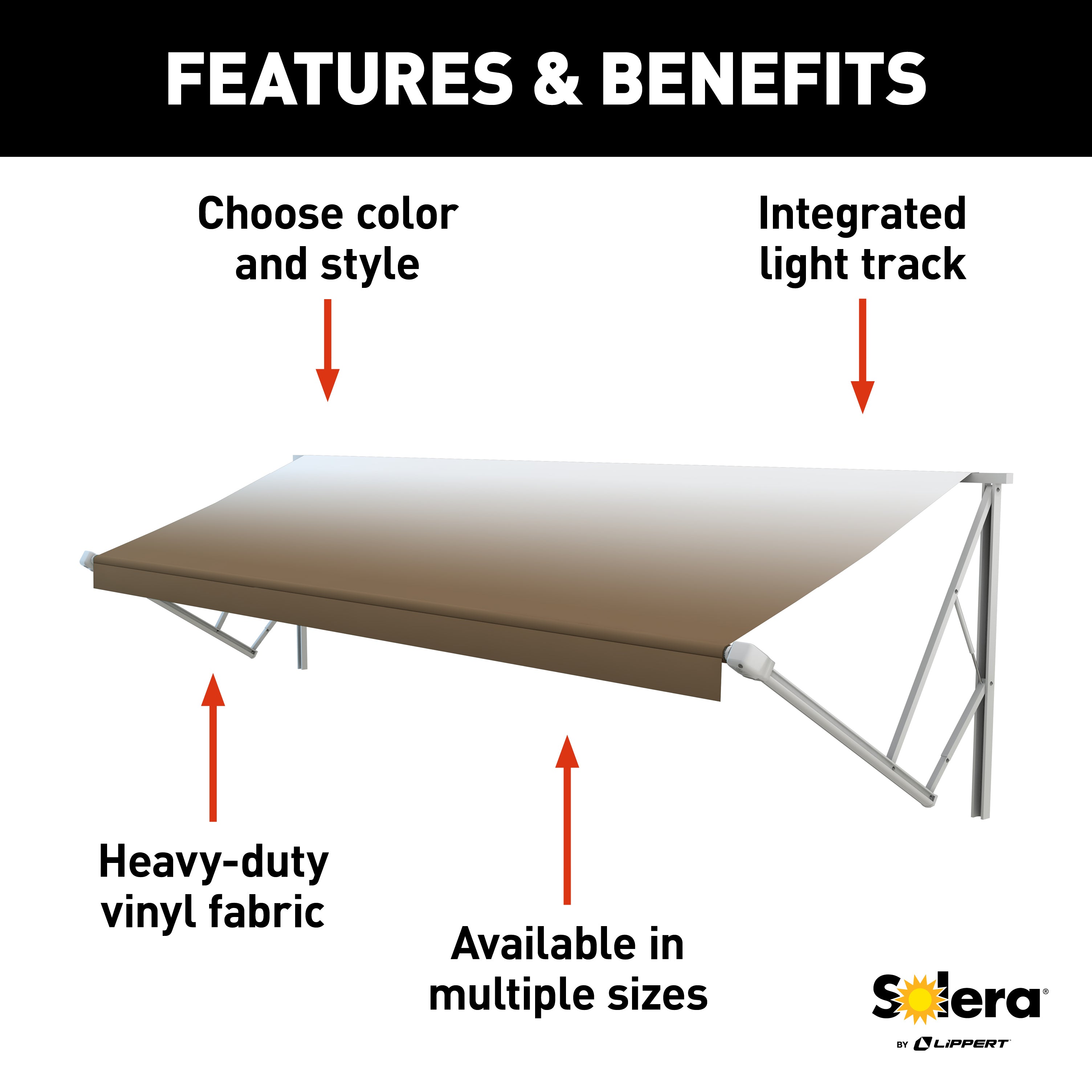 Solera 14' Power & Hybrid Awning Roller Assembly - Sand Fade #V000223179 - Image 2