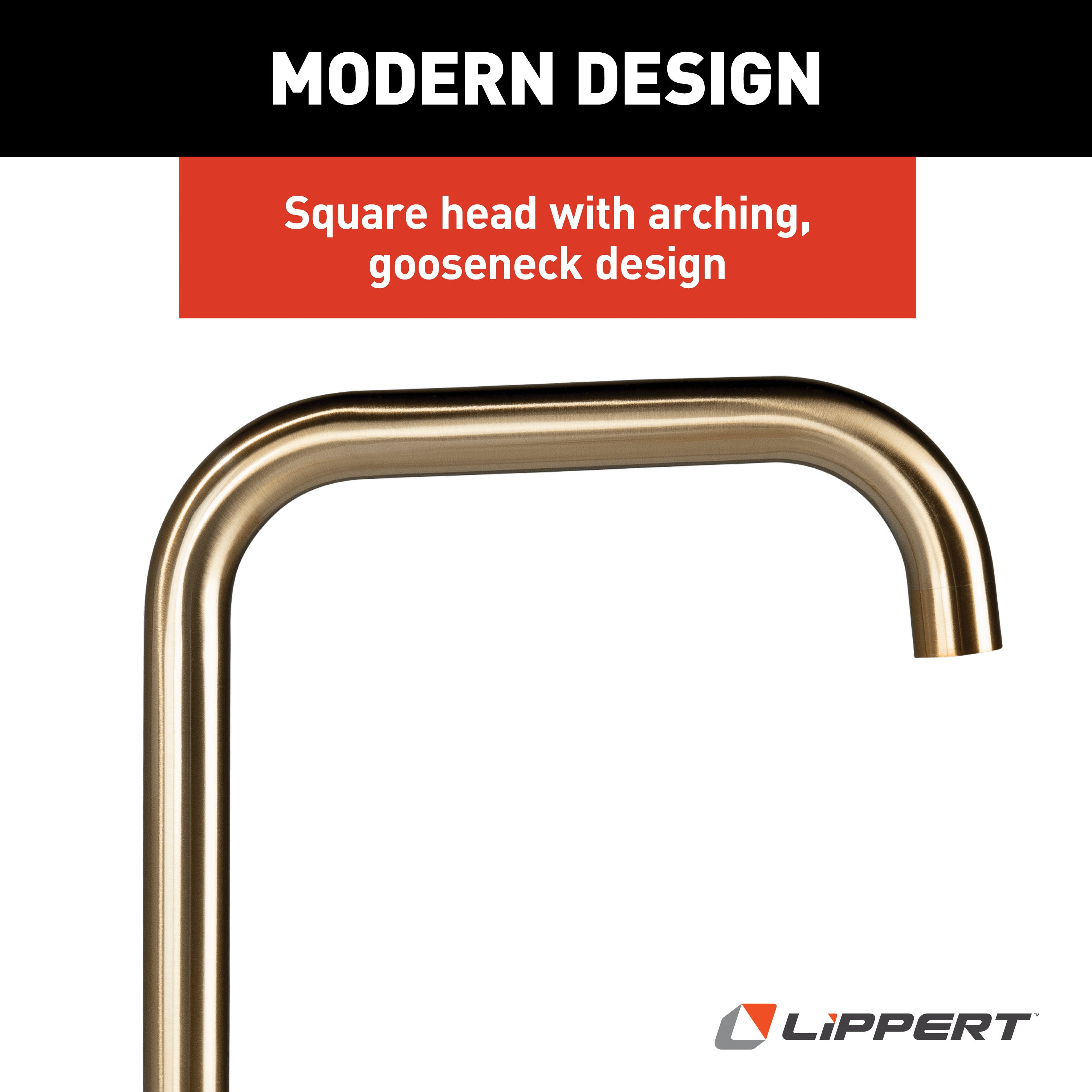 Lippert - Flow Max Square Gooseneck Faucet - Satin Bronze #2024000066 - Image 4