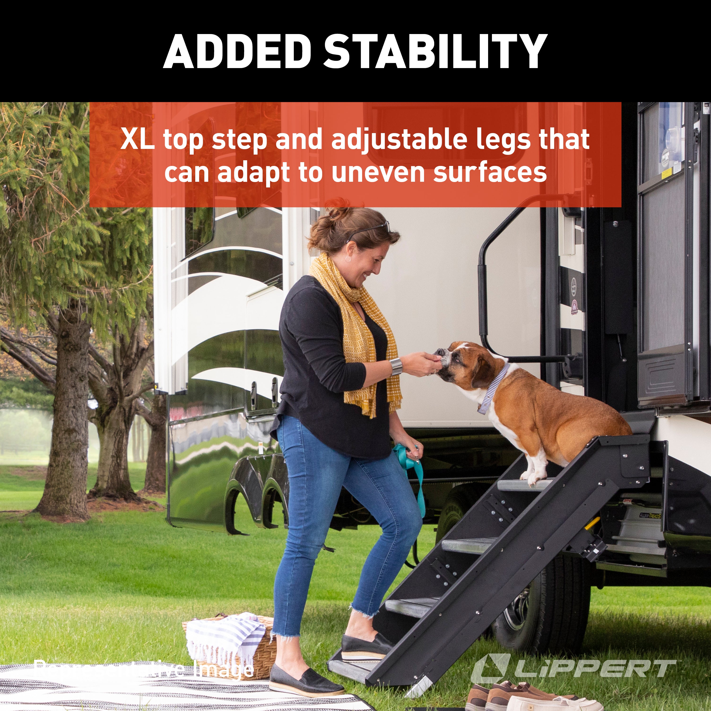 Lippert Solid Step Premium Rv Steps - 26" Triple - Image 4