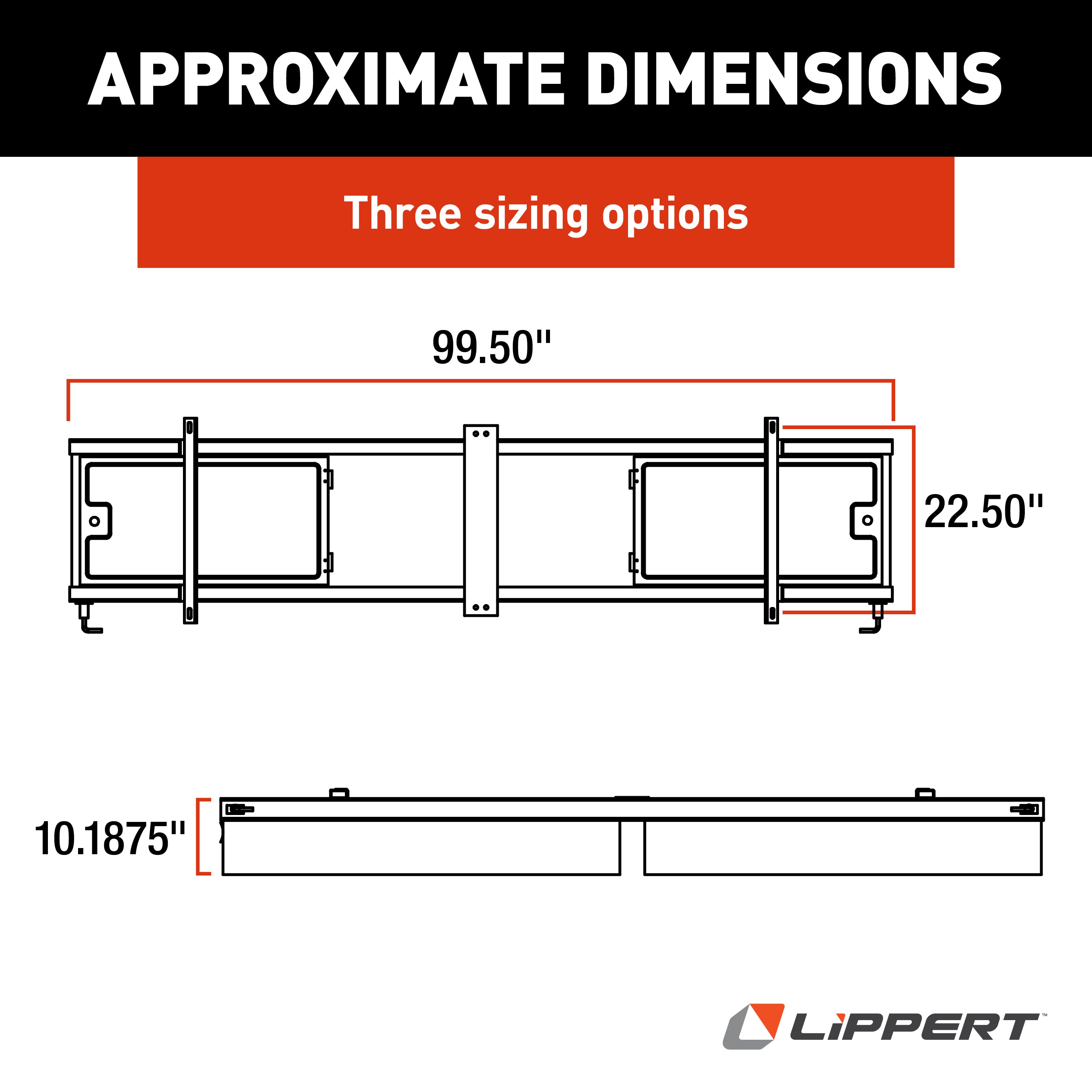 Lippert Rv Underchassis Large Double Bin Storage System - 99.5" X 22.5" #236558 - Image 2