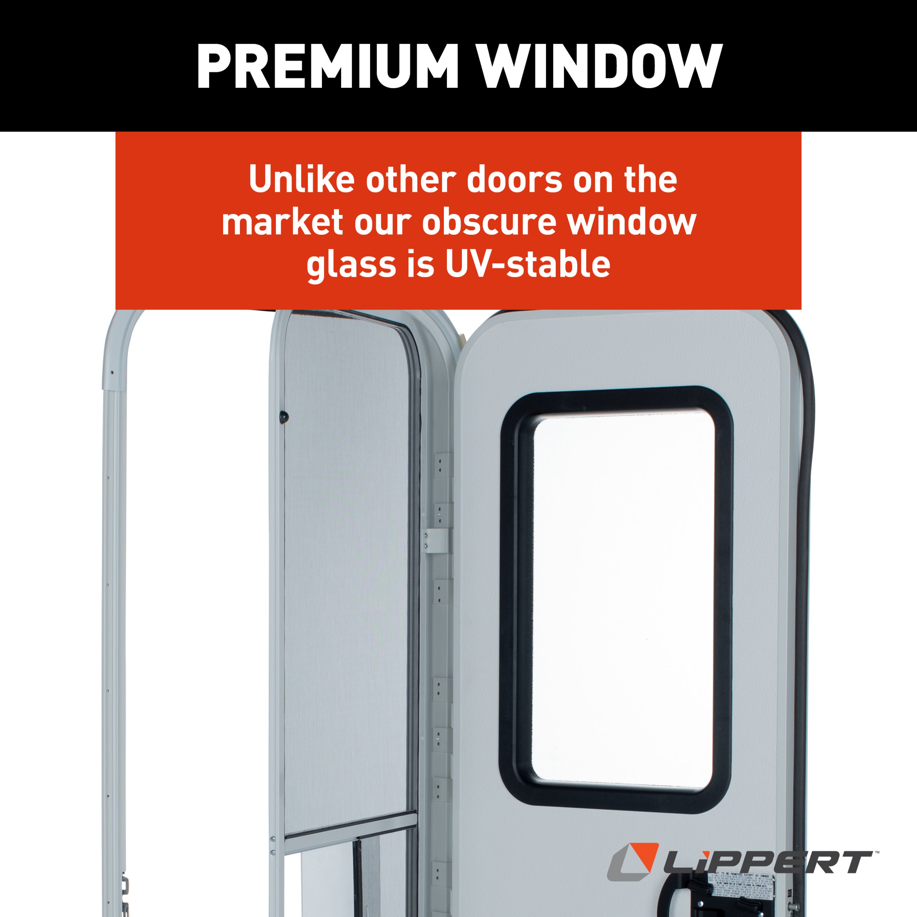 Lippert - Right Hinge Motorized Motor Home Radius Entry Door With Screen Door - 24" X 72" (Polar White) - Image 6