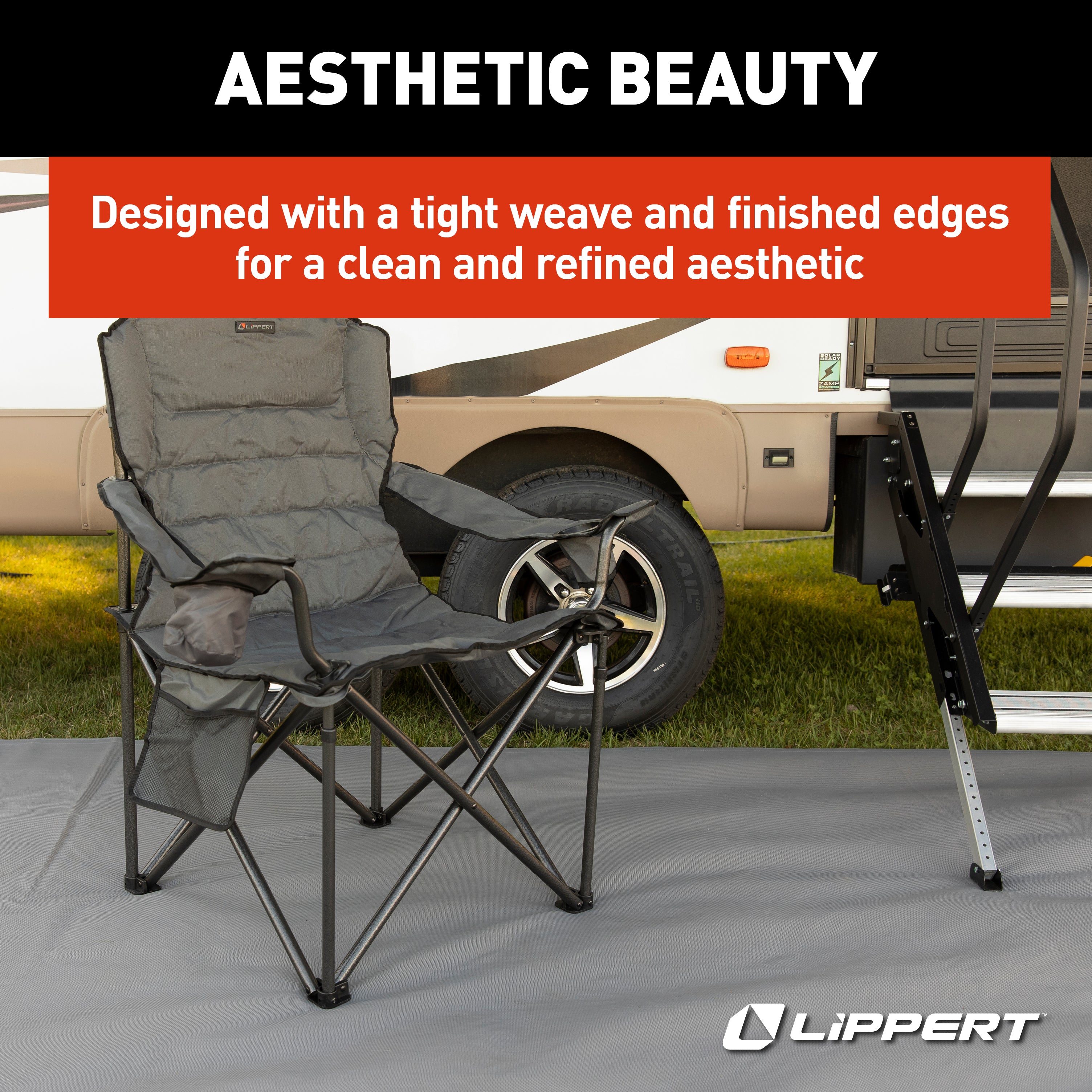 Lippert Outdoor Patio Rug - Gray, 6' X 9' - Image 5