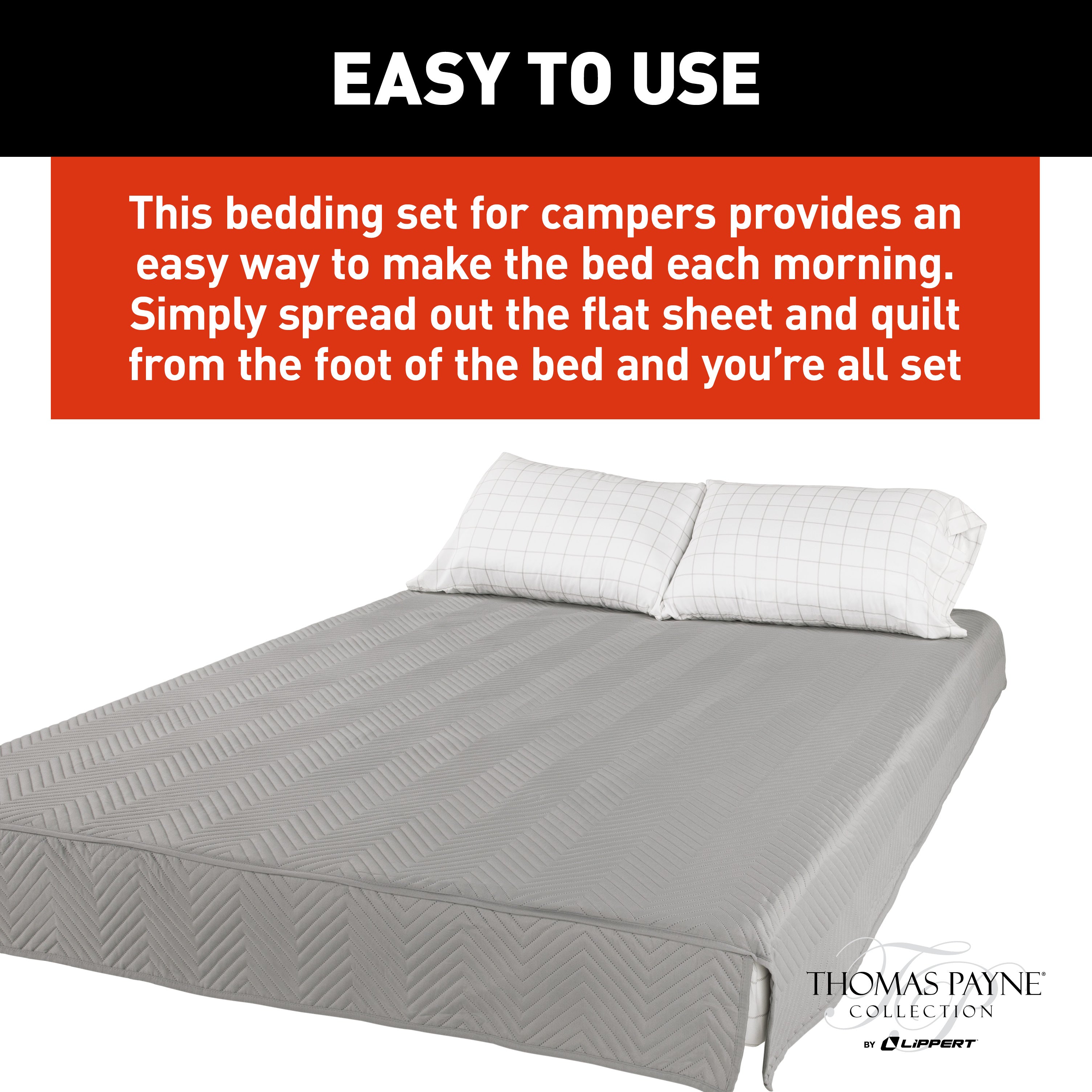 Thomas Payne Easy Zzzs Rv Bedding Set - Narrow King, Grey #2022107821 - Image 7