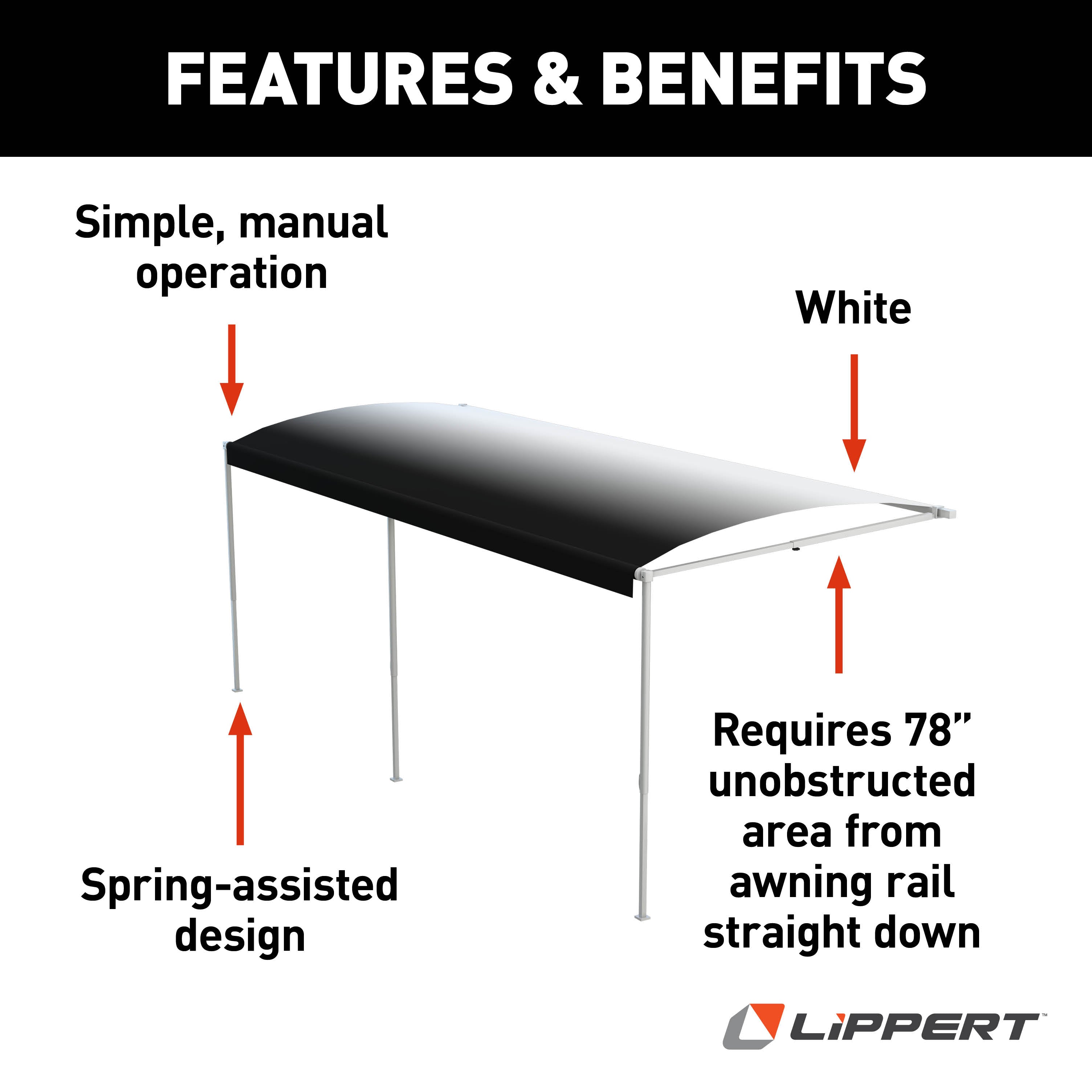 Solera 21' 1000Xl Series Awning Roller Assembly - White Fade (Black Shield) #V000335327 - Image 2
