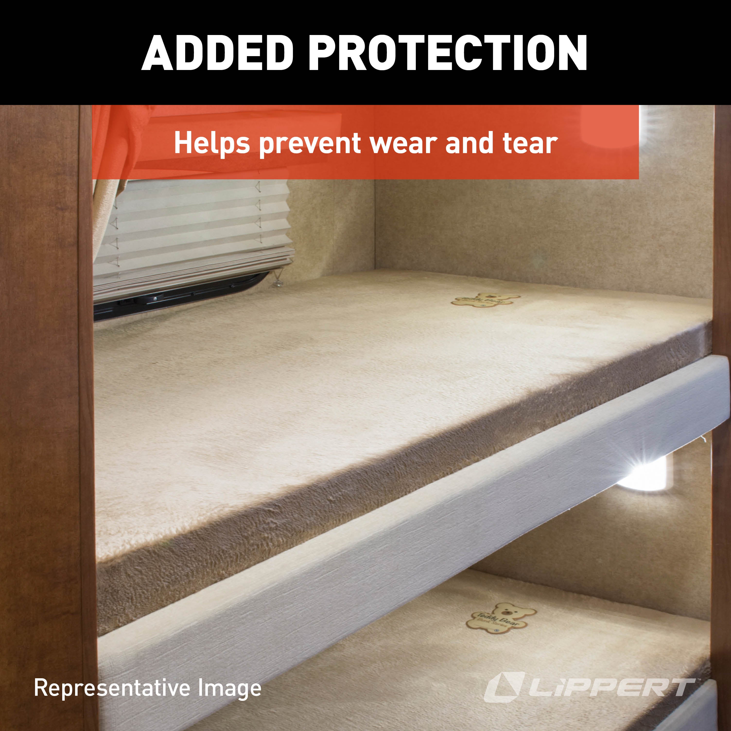 Lippert - Teddy Bear Bunk Mat Cover - 32" X 74" X 3" (Tan) - Image 5