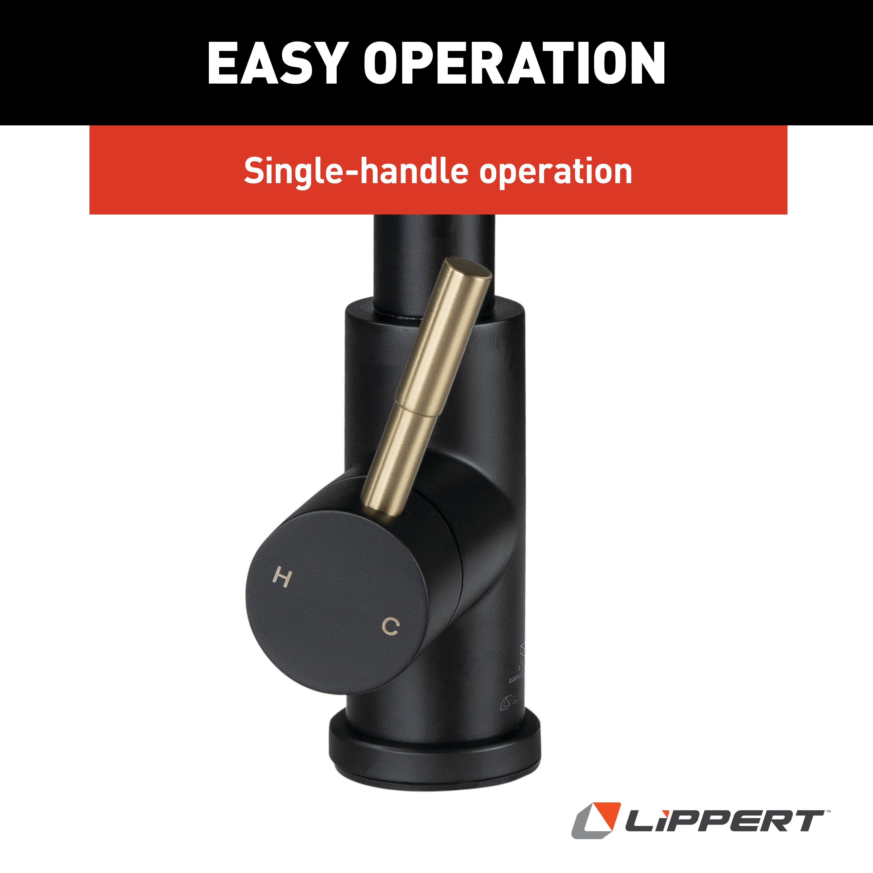 Lippert - Flow Max Bullet Pull-Down Kitchen Faucet - Black Matte / Satin Bronze #2024000071 - Image 6