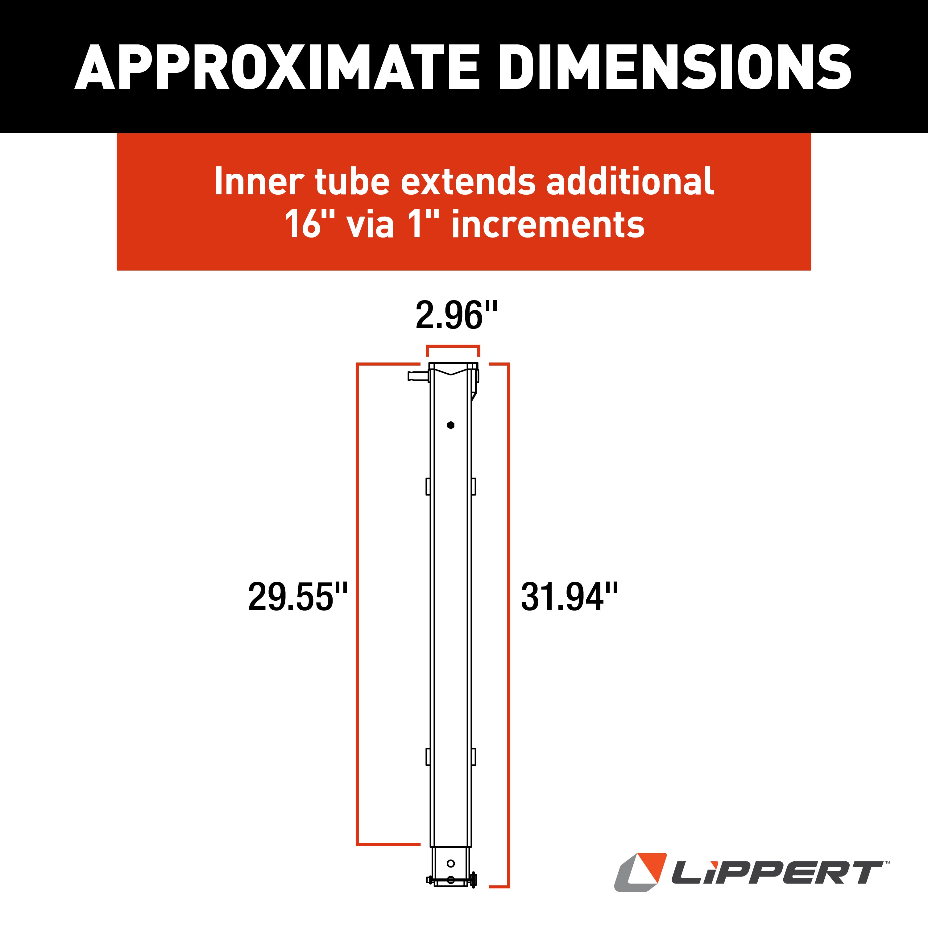 Lippert Universal Fit Landing Gear - Follow Leg #179014 - Image 2