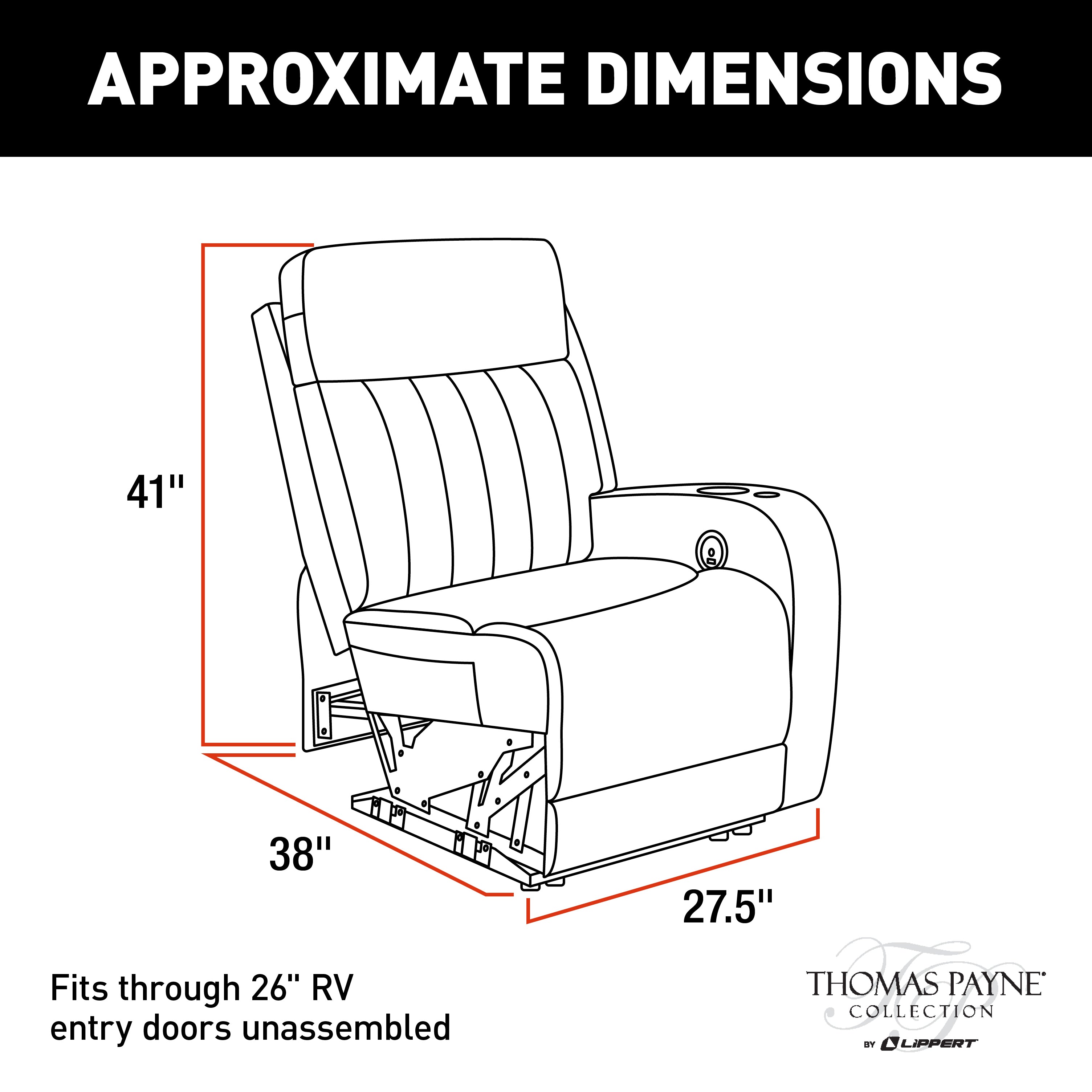 Thomas Payne Seismic Series Rv Theater Seating Recliner - Left Arm, Grummond #2020129329 - Image 2