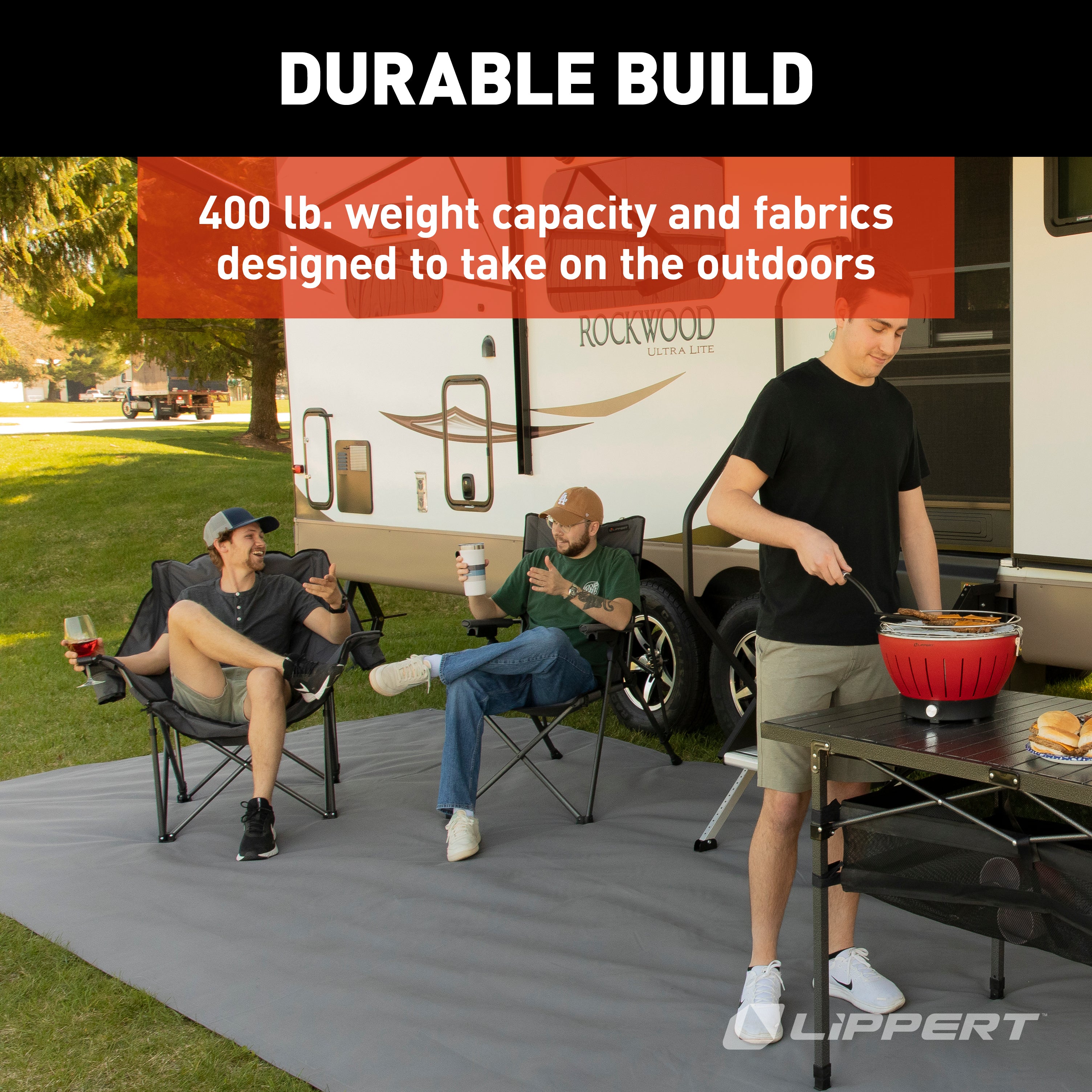 Lippert Big Bear Club Camping Chair - Dark Grey - Image 6