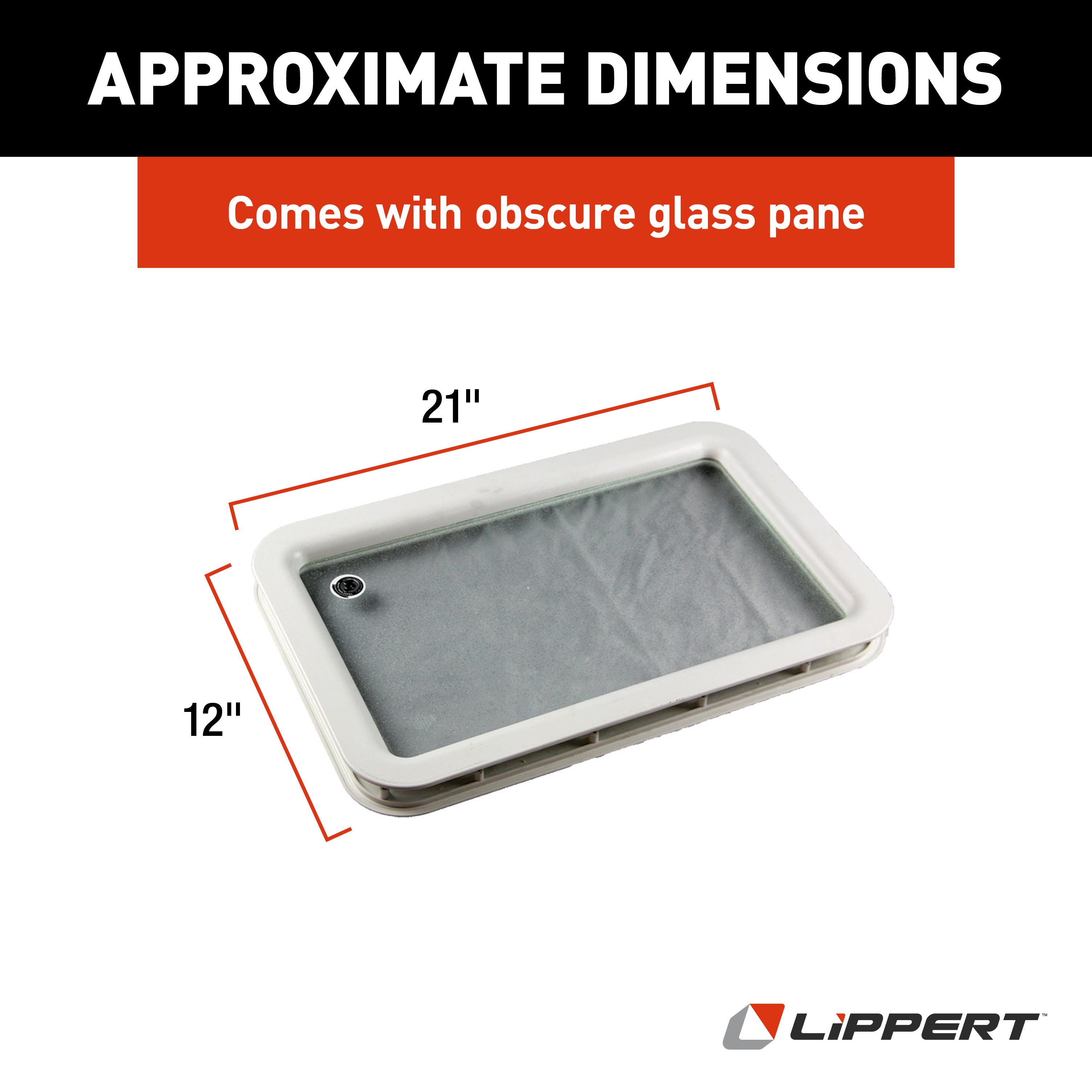 Lippert Inner & Outer Window Frame With Seal & Glass - 12" X 21" White - Image 2