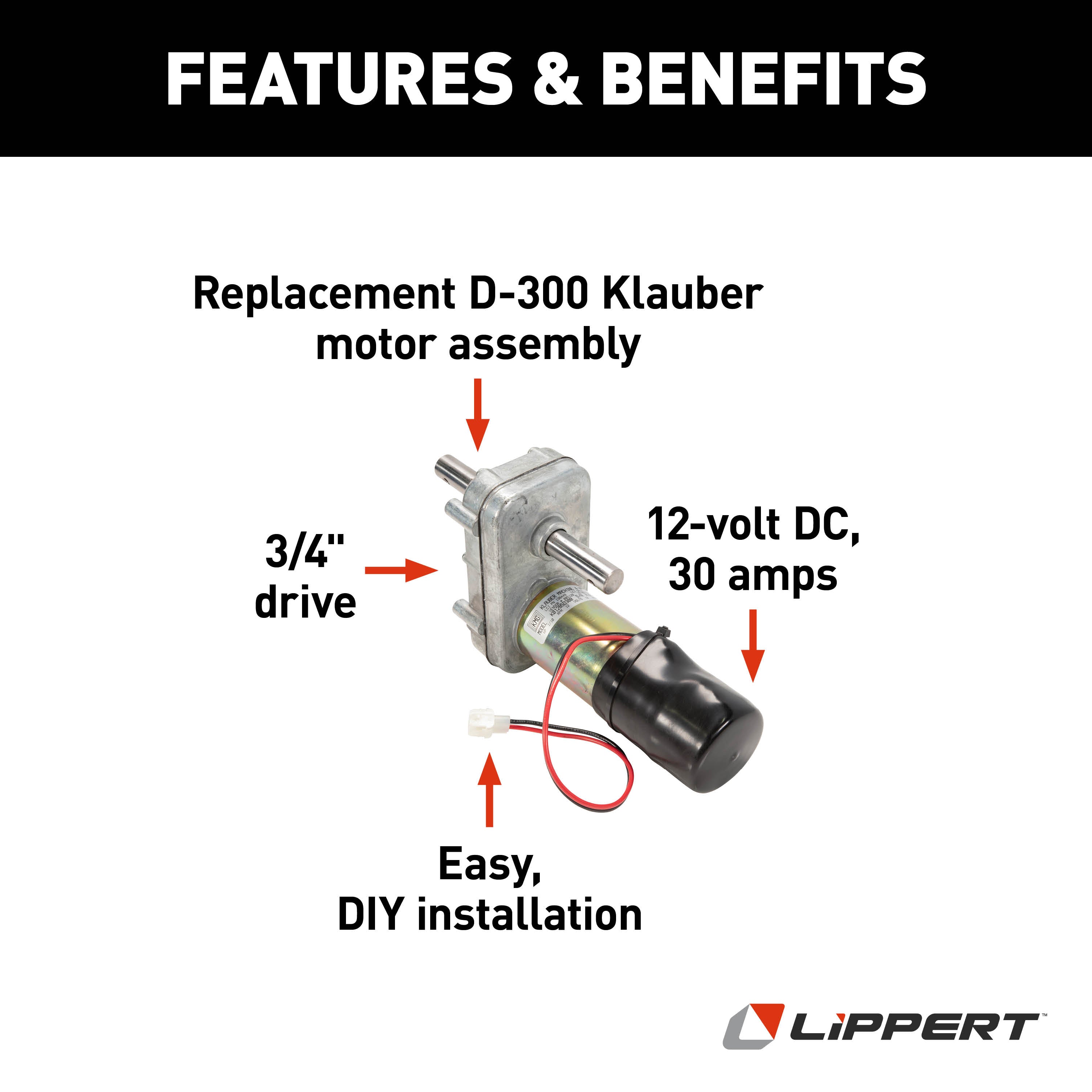 Lippert Replacement Klauber Through-Frame Rv Slide-Out D-300 Motor #K01285D300 - Image 5