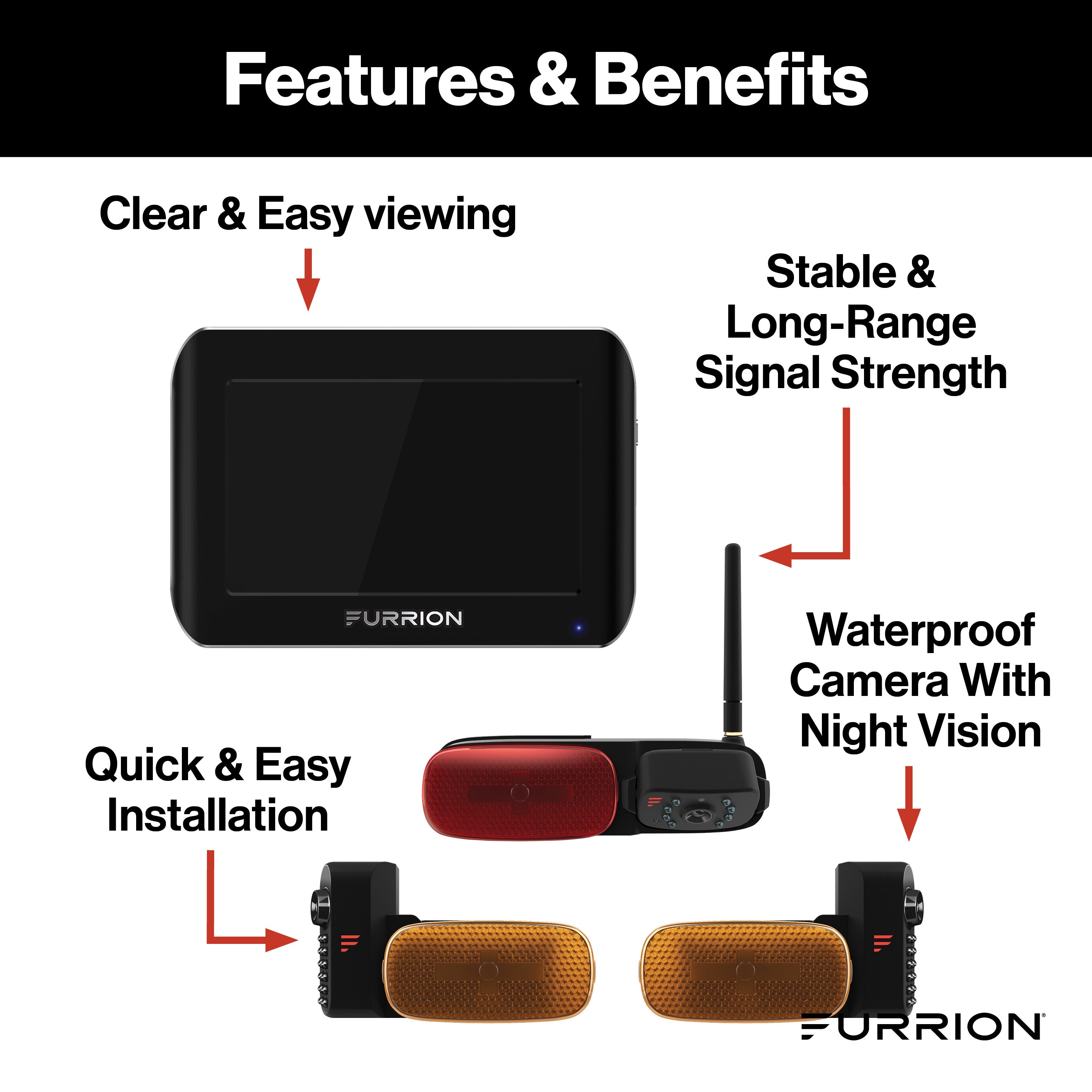 Furrion Vision S Rv Backup Camera System With 3 Cameras & 7" Monitor - Led Marker Lights #Fos07Taem - Image 2