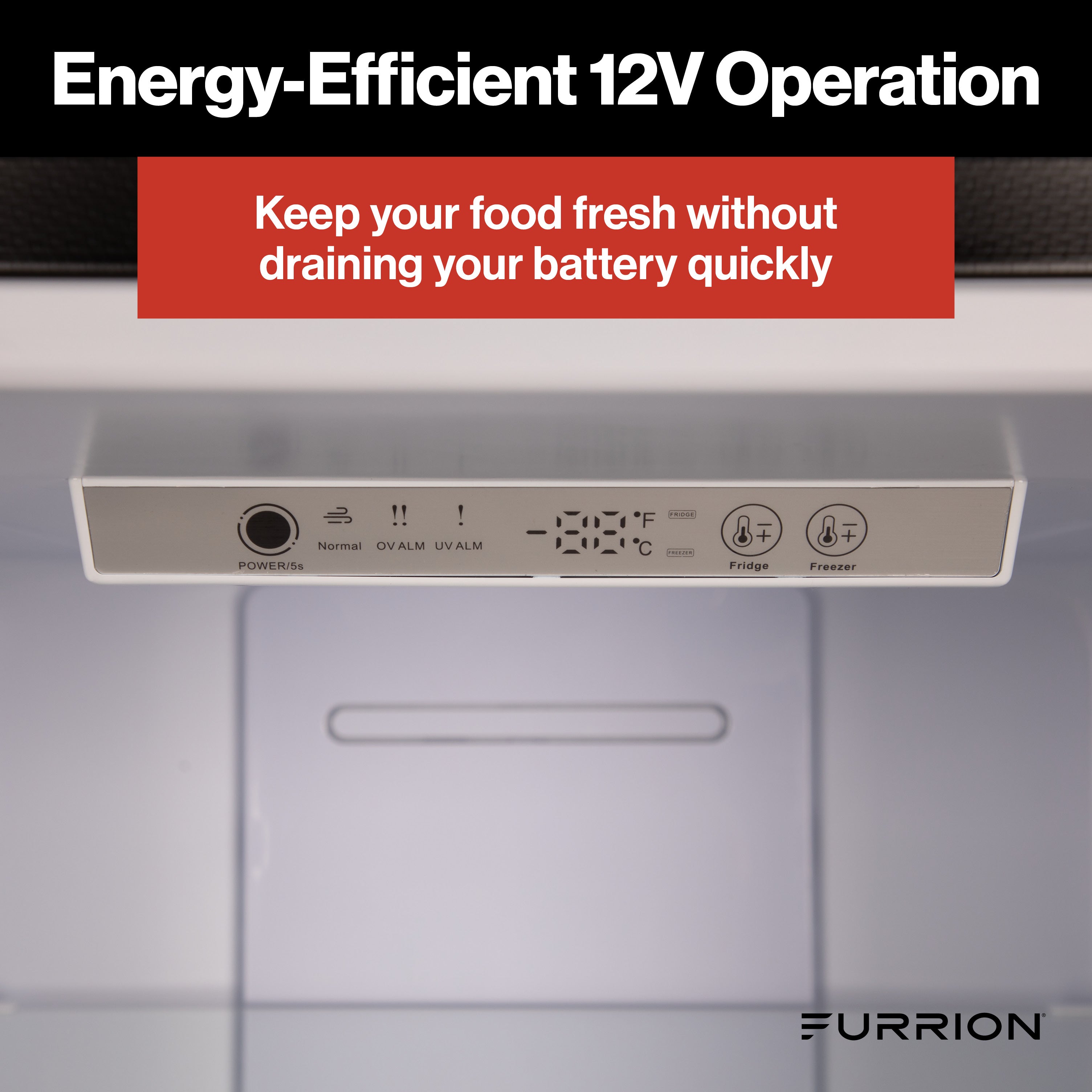 Furrion Rv Refrigerator - 12V, 10.7 Cu. Ft., Dual Swing Doors, Bottom Door Freezer, Black Glass Finish #Fcr11Dcgba-Bg-Ds - Image 5