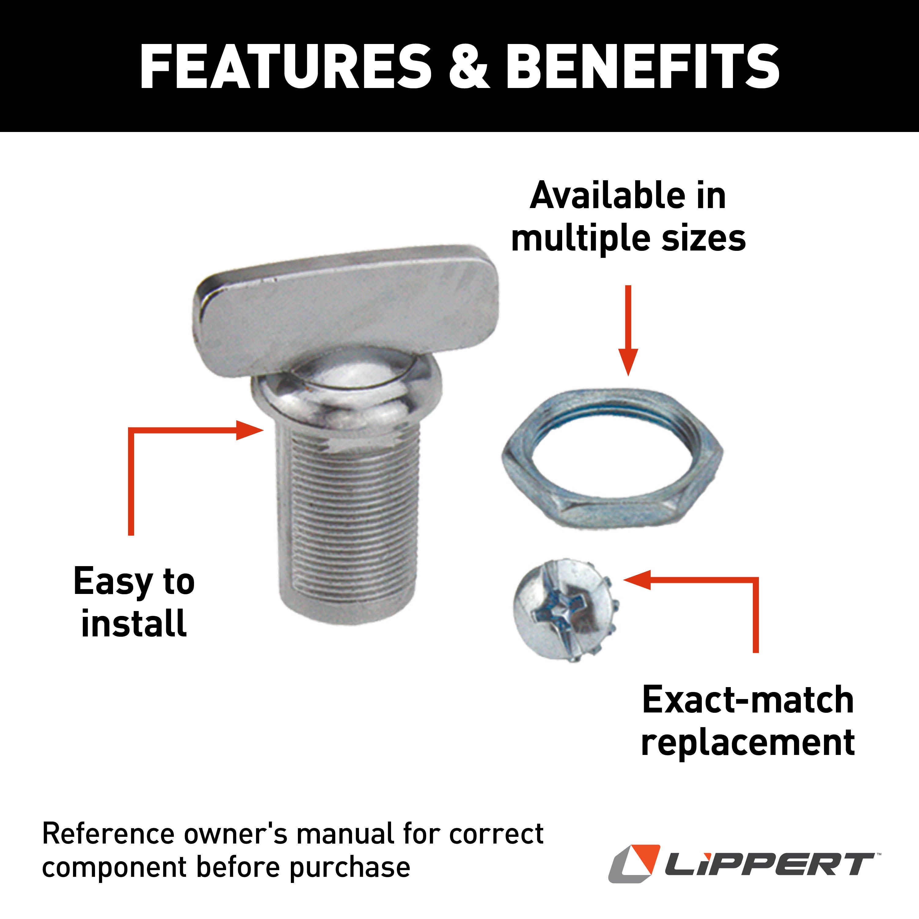 Lippert Rv Baggage Door Turn Latch - 1-1/8" #213108 - Image 3