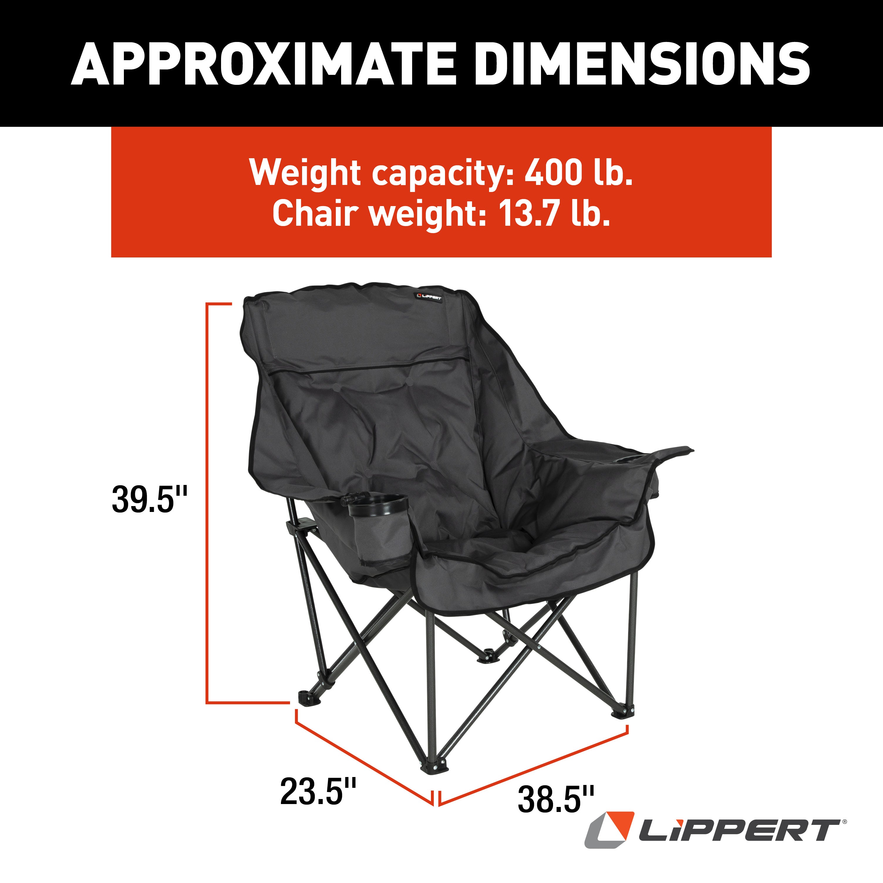 Lippert Big Bear Chair - Dark Grey #2021128654 - Image 2