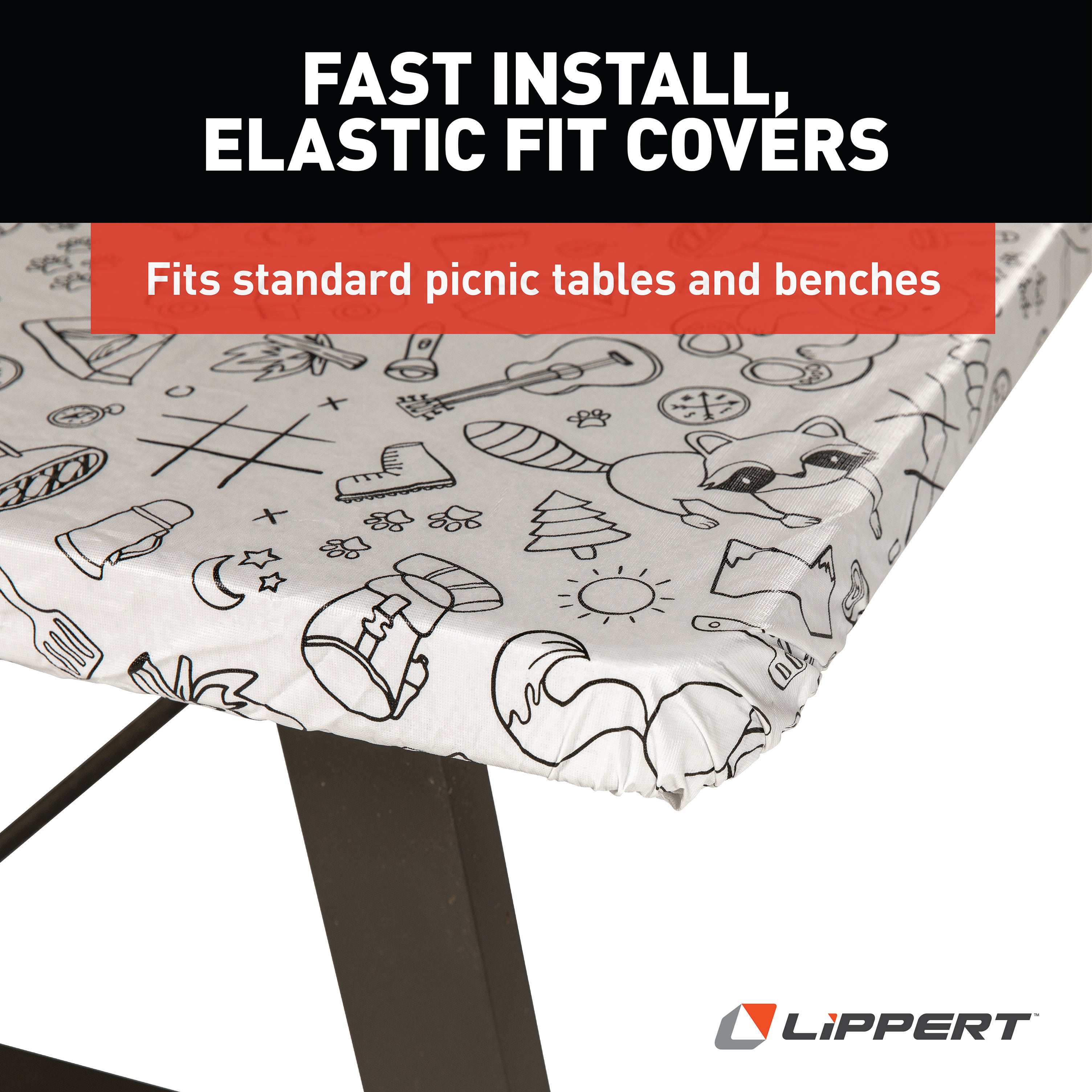 Lippert Vinyl Tablecloth With Bench Covers - Color Escape #2023051696 - Image 5